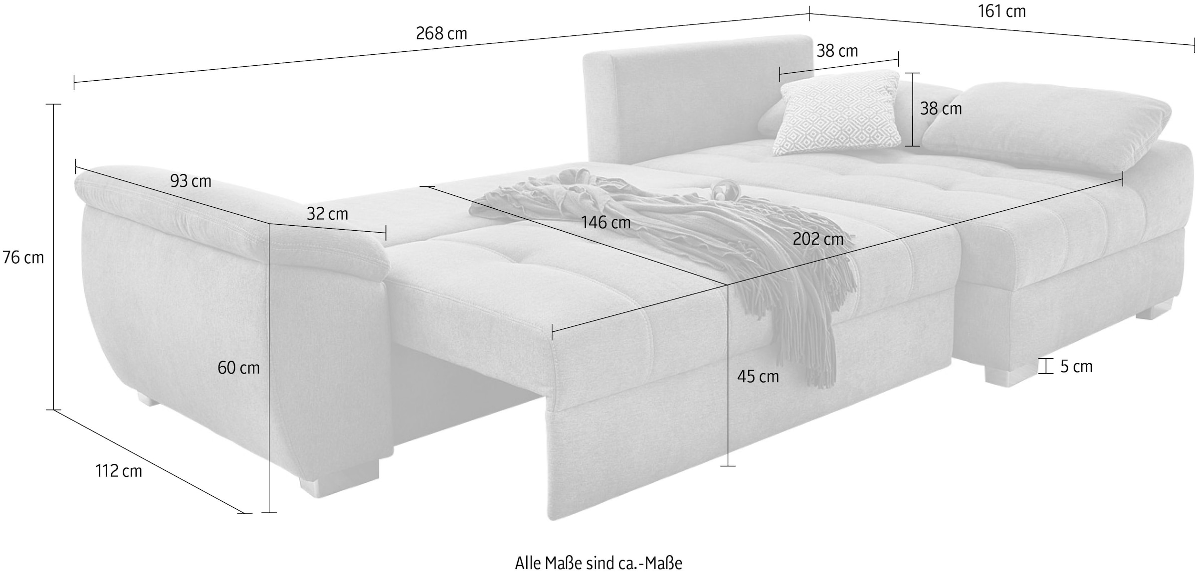 Jockenhöfer Gruppe Ecksofa »Alster«, mit Bettfunktion und Bettkasten,  Ottomane links oder rechts montierbar online shoppen | Jelmoli-Versand