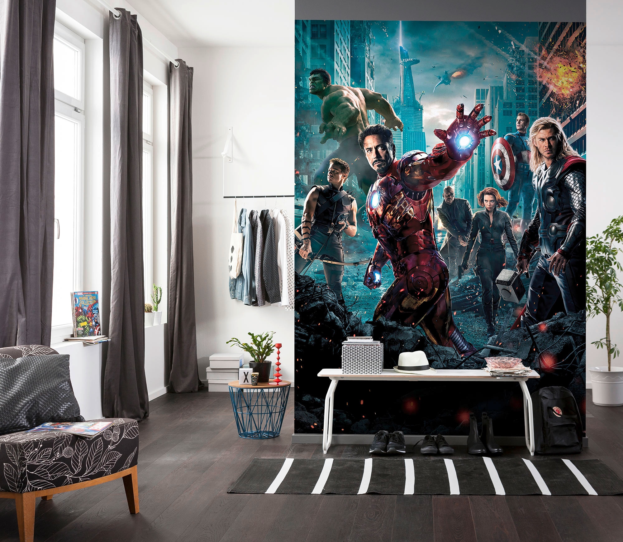 ✵ Komar Fototapete »Avengers Movie entdecken | cm x Poster«, 184x254 inklusive günstig (Breite Höhe), Jelmoli-Versand Kleister