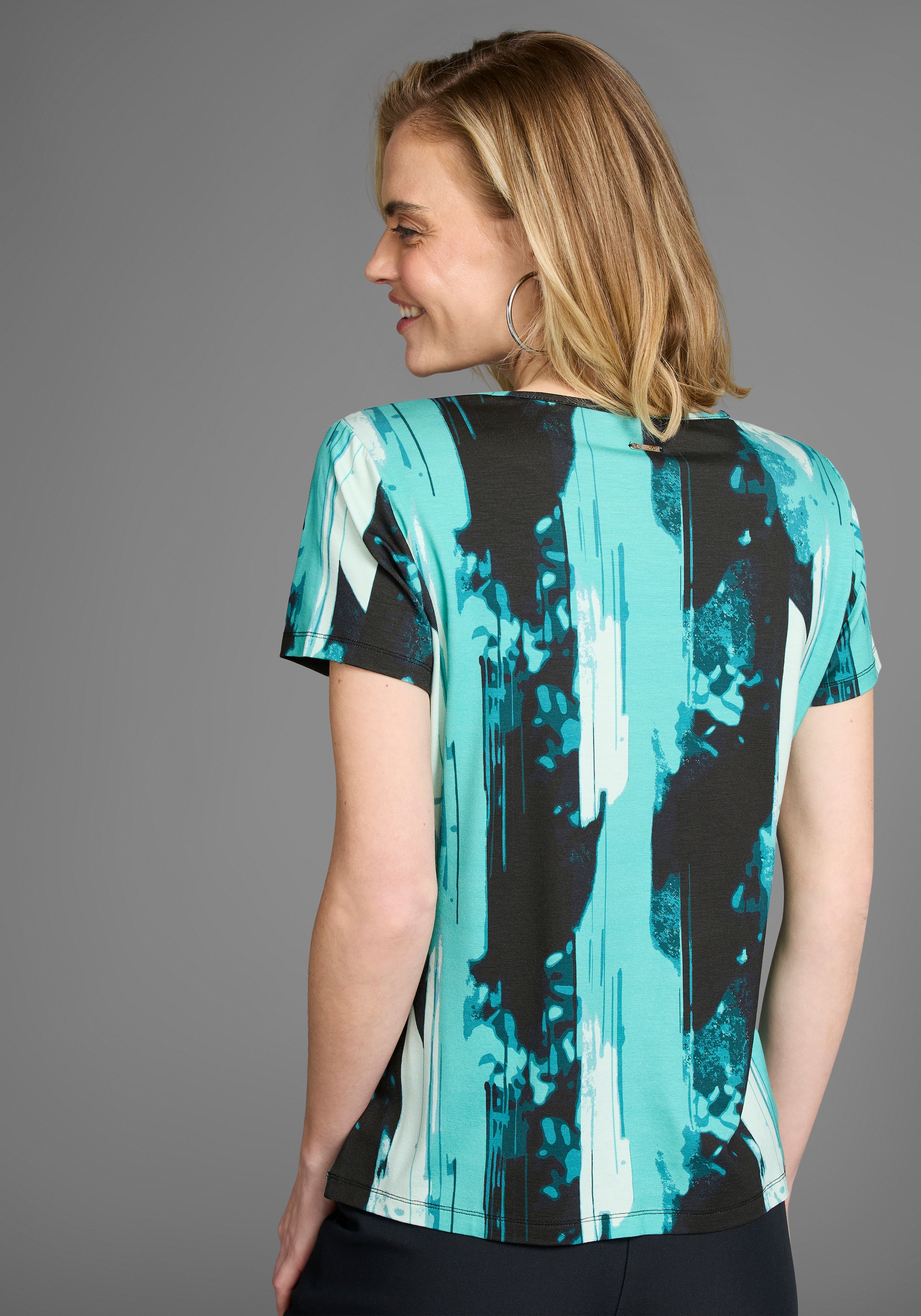 Laura Scott T-Shirt, mit Allover Druck in Wasserfall-Optik,Schleifenband NEUE KOLLEKTION