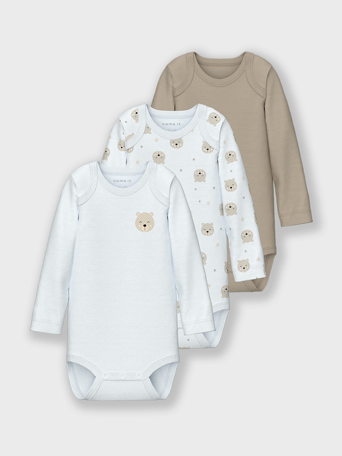 Name It Body »NBNBODY 3P LS OXFORD BEAR NOOS« Packung, 3 Stk.
