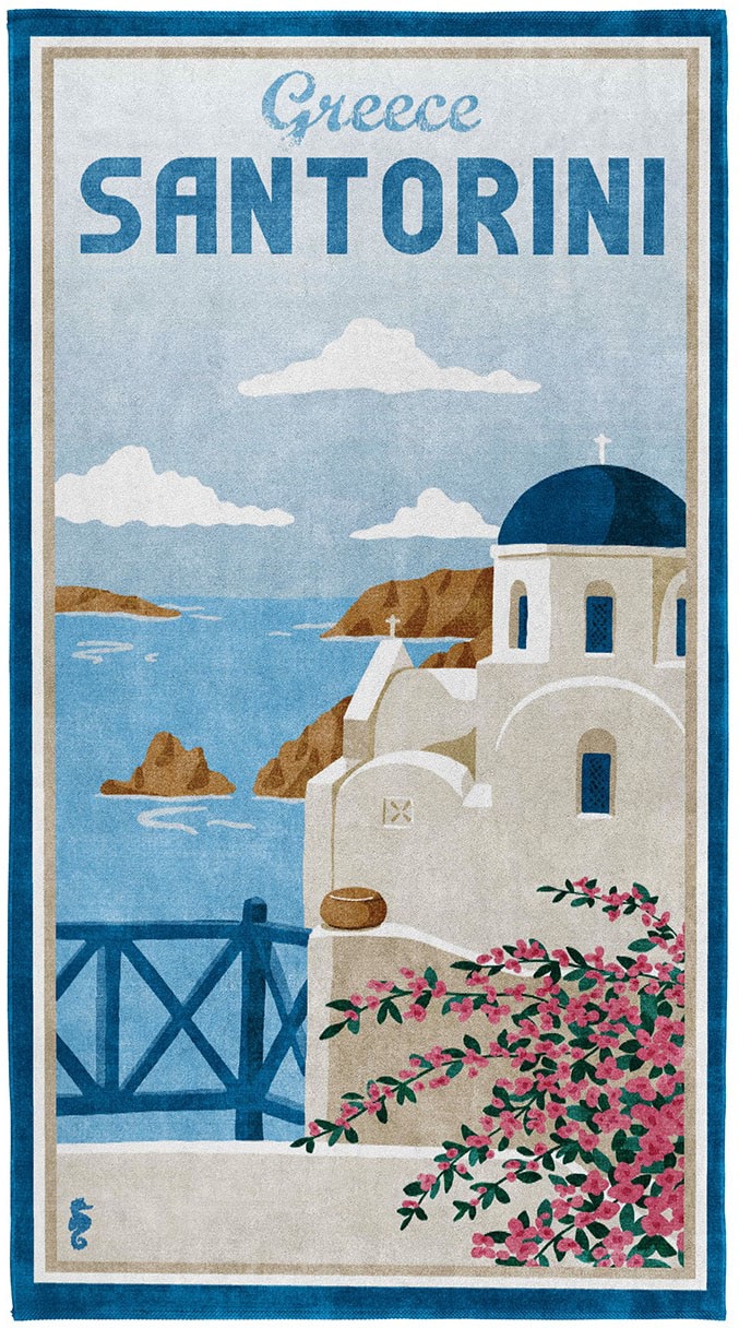 Seahorse Strandtuch »Santorini« 90x170, für Sauna und Pool, mit Santorini Küste