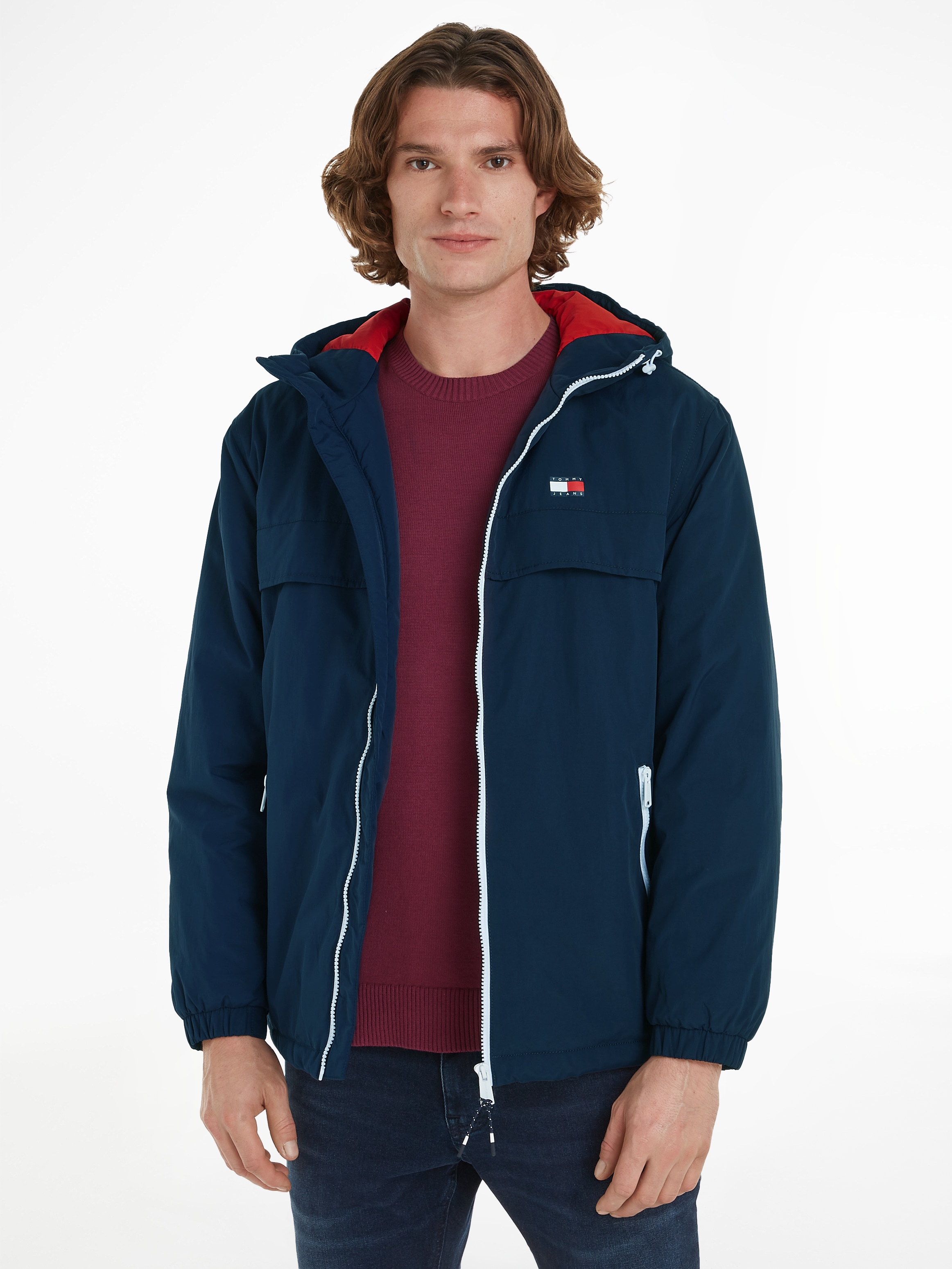 Tommy Jeans Outdoorjacke »TJM PADDED SOLID CHICAGO EXT«, mit Kapuze, mit Logoprägung