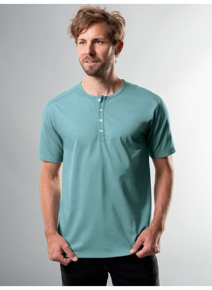 mit T-Shirt Baumwolle« T-Shirt Knopfleiste »TRIGEMA online DELUXE | bestellen Jelmoli-Versand Trigema