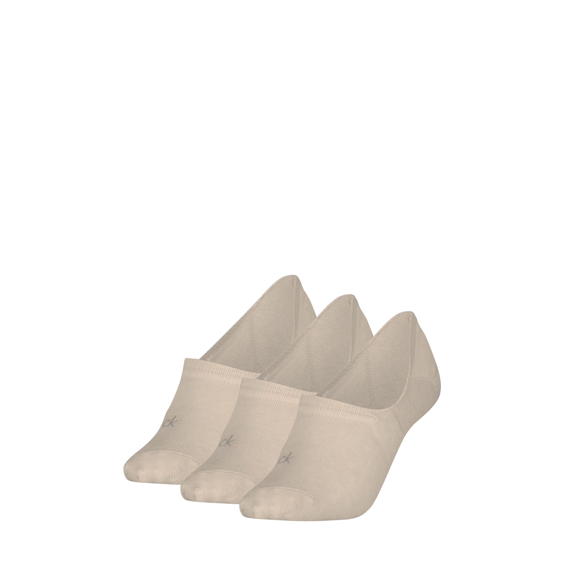 Calvin Klein Füsslinge "CK WOMEN FOOTIE MC" 3 Paar, Antirutsch Noppen im Fersenbereich, Cotton-Mix, elastisch