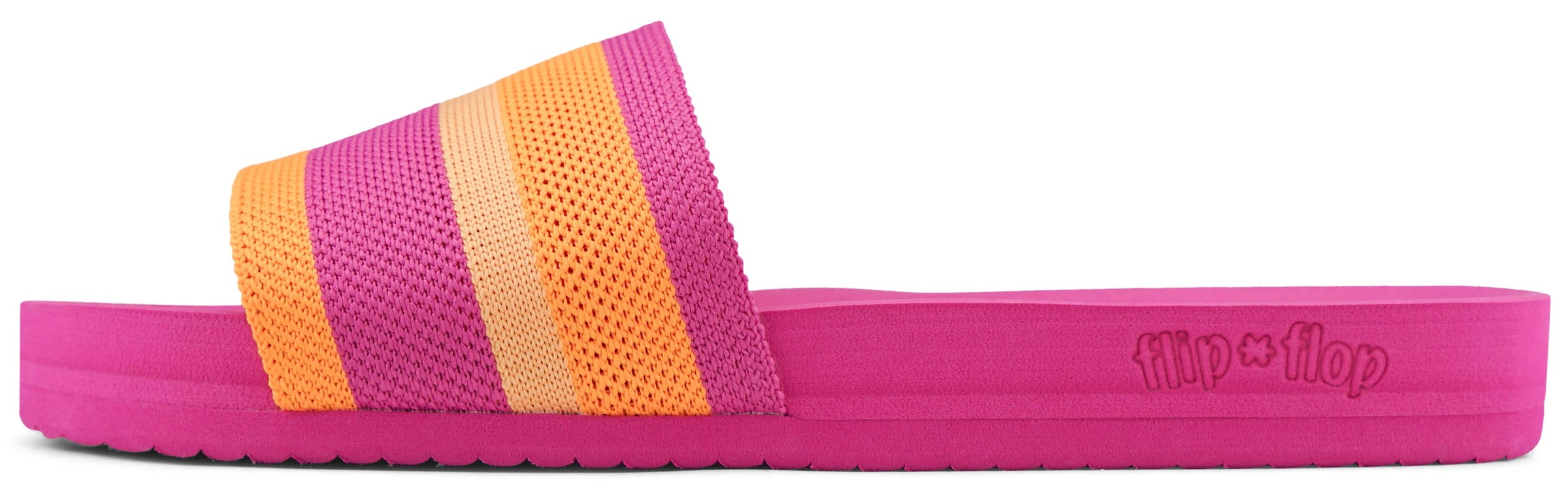 Flip Flop Pantolette »pool*knit multi«, Sommerschuh, Schlappen, Poolsildes mit modischem Streifenmuster