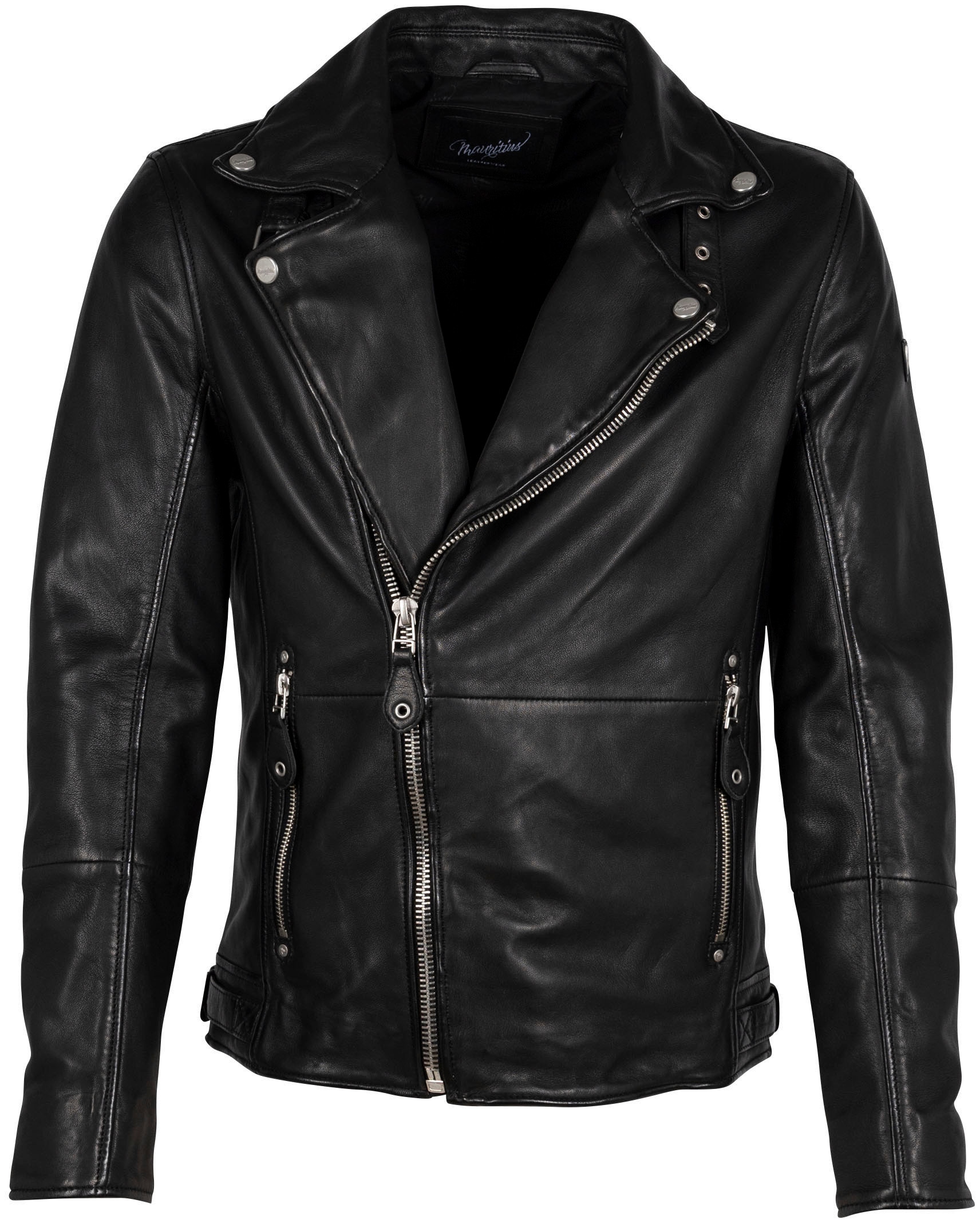 Mauritius Lederjacke »Mavric SF NSLV«, im Biker-Style, asymetrischer Reissverschluss, Nieten