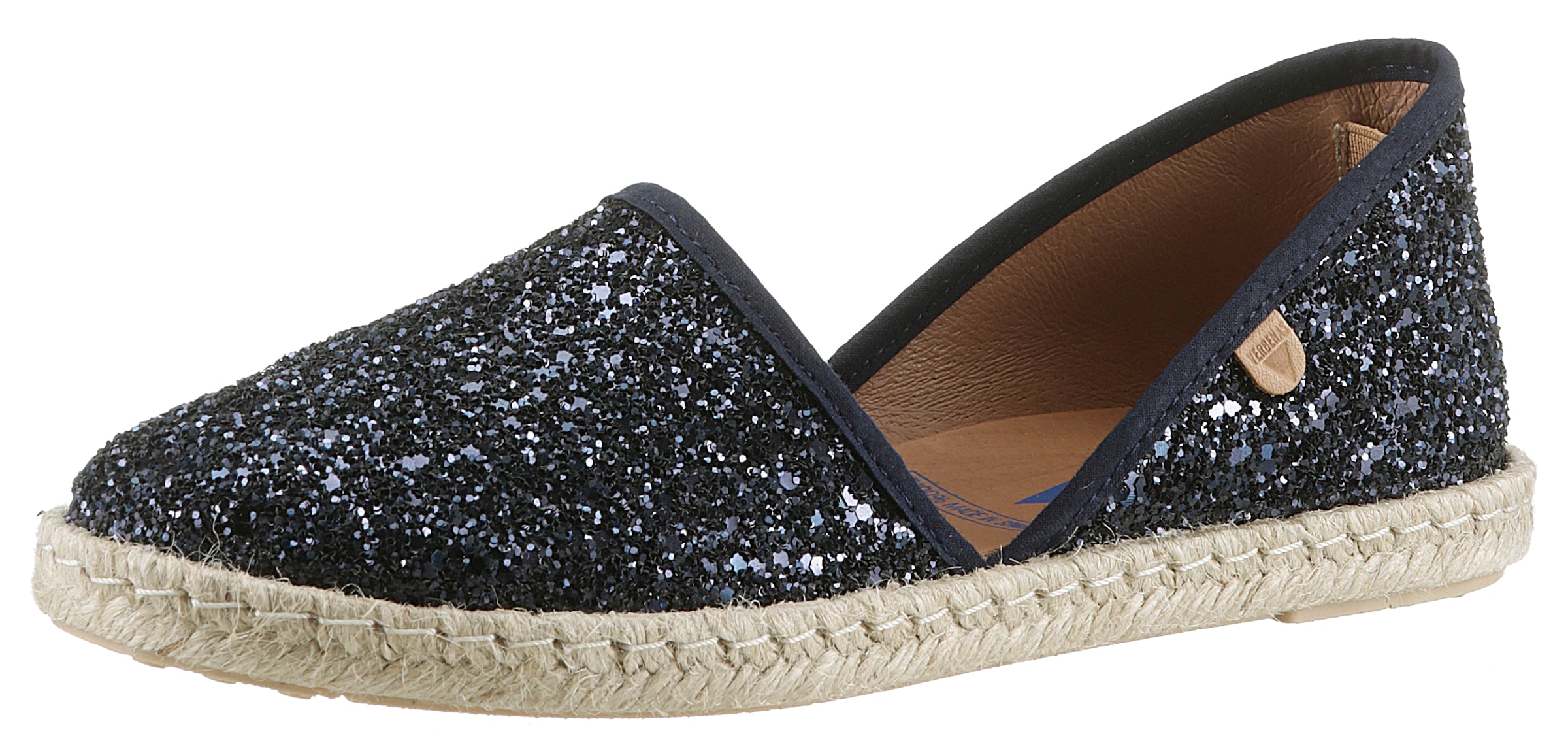 VERBENAS Espadrille »CARMEN GLITTER«, Slipper, Sommerschuh, Strandschuh mit Glitzer