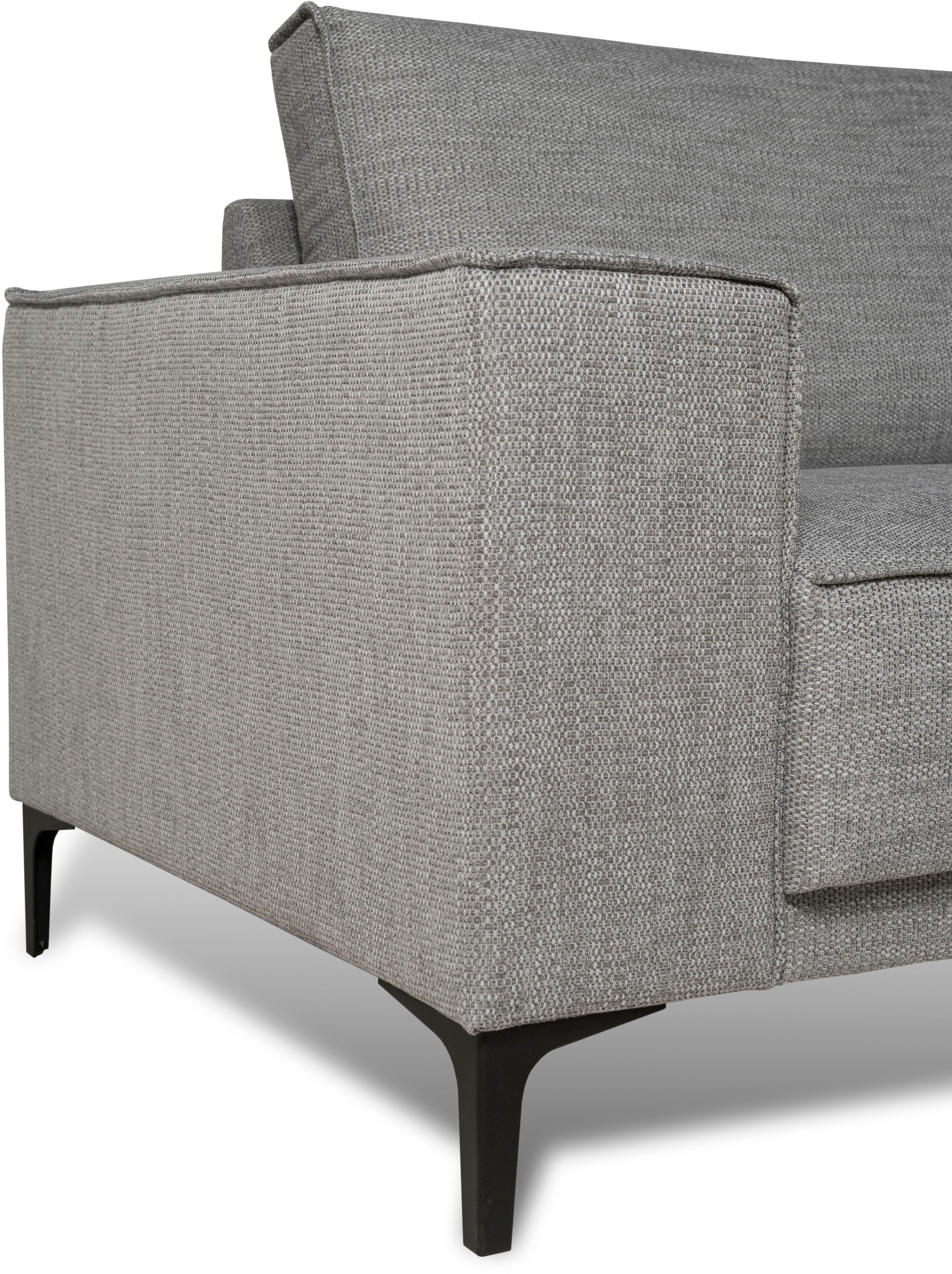 Places of Style 2-Sitzer »Kompaktsofa Oland, Struktur, Flachgewebe, Luxus-Microfaser, Boucle«, 164 cm, Wellenunterfederung, Skandi-Design, Metallfüsse