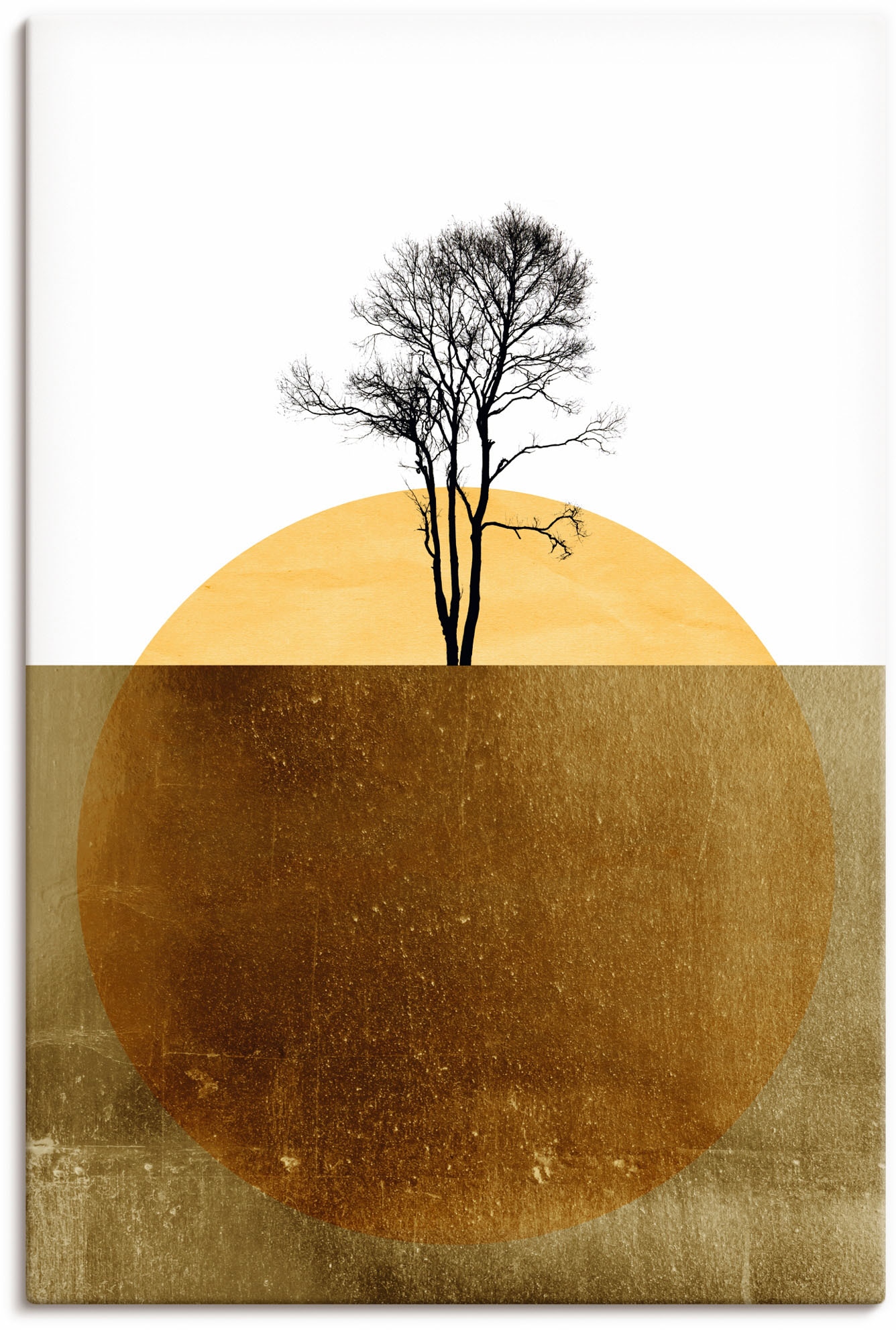 Artland Leinwandbild "Goldener Ozean" Meer Bilder 1 Stk. tlg. auf Holzrahmen gespannt