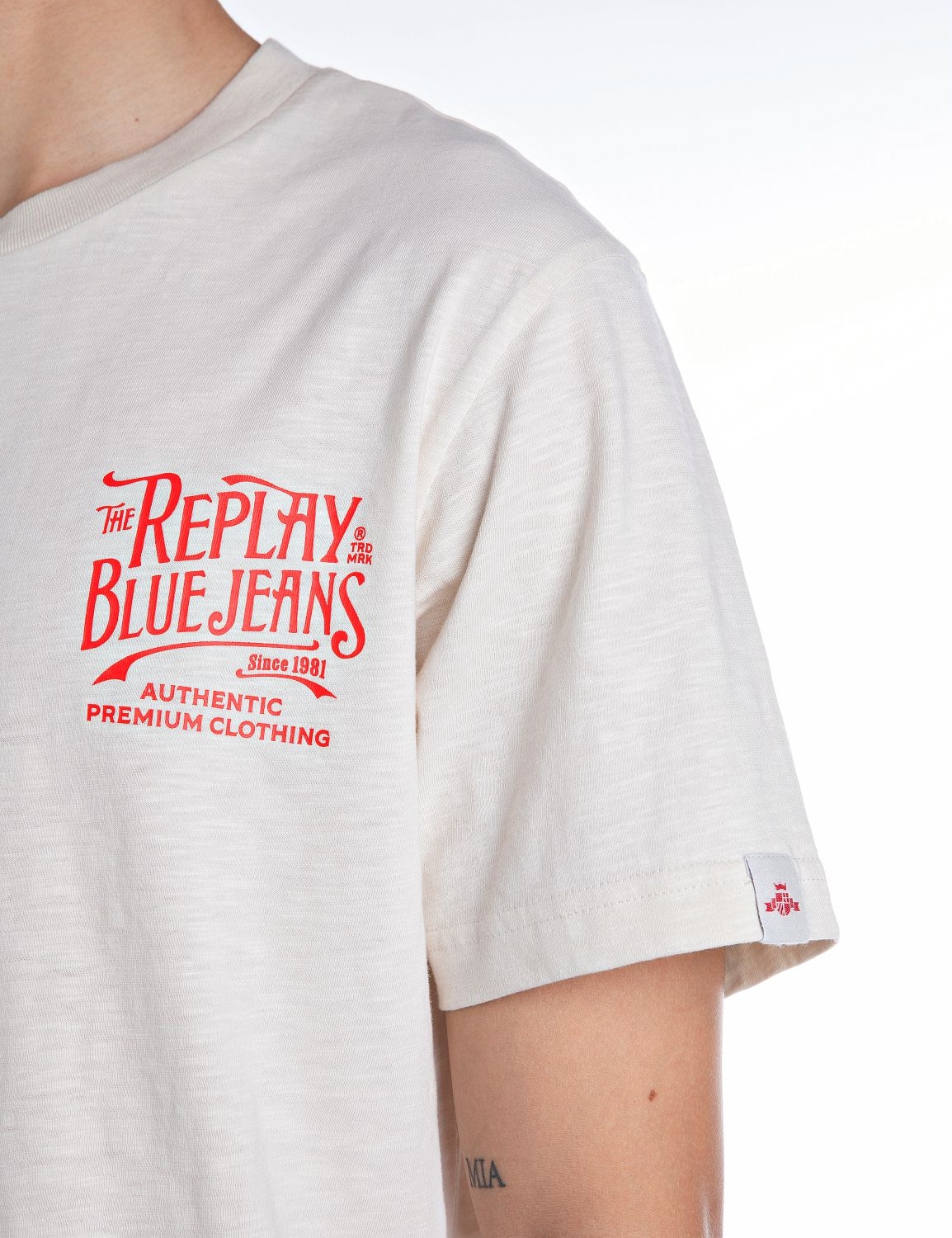 Replay T-Shirt, mit Rückenprint