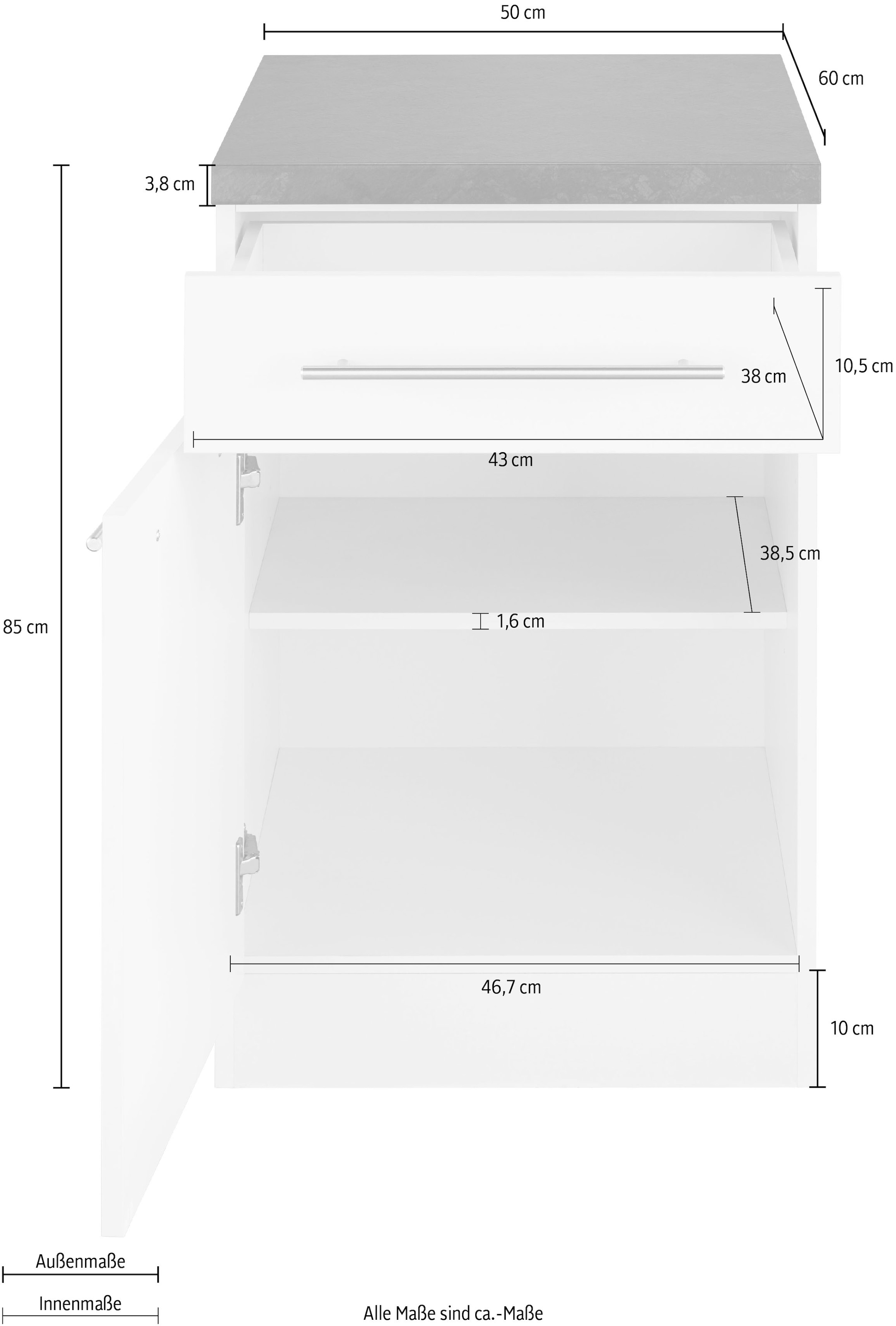 wiho Küchen Unterschrank »Unna«, 50 cm breit