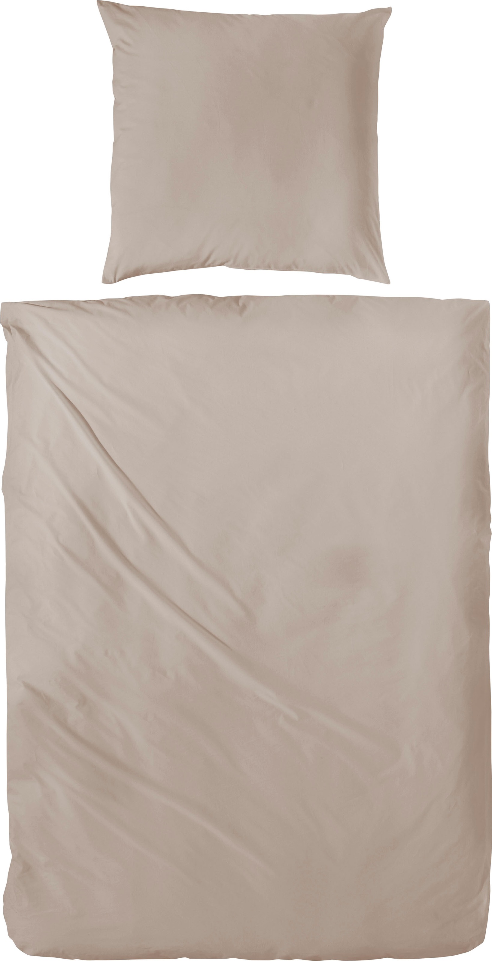 Primera Bettwäsche "Uni Luxus-Satin in Gr. 135x200, 155x220 oder 200x200 cm" 3 Stk. Bettwäsche aus Baumwolle, unifarbene Bettwäsche mit Reißverschluss
