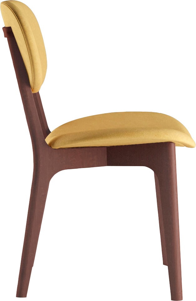 INOSIGN Stuhl »COZY Made in Italy«, (Set), 2 St., Microfaser, Gestell in Buche, Kirsch- oder Nussbaum, Massivholz, Design Stuhl