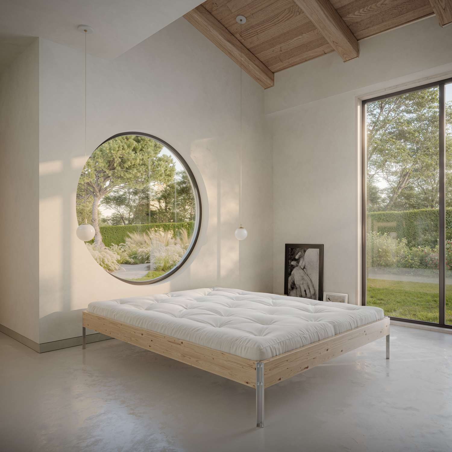 Karup Design Bettgestell "CORE BED Bodenbett, Holzrahmen, Futonbett, Jugendbett, Holzbett" Massivholzbett mit Lattenrost, Kiefer massiv, Doppelbett ohne Kopfteil