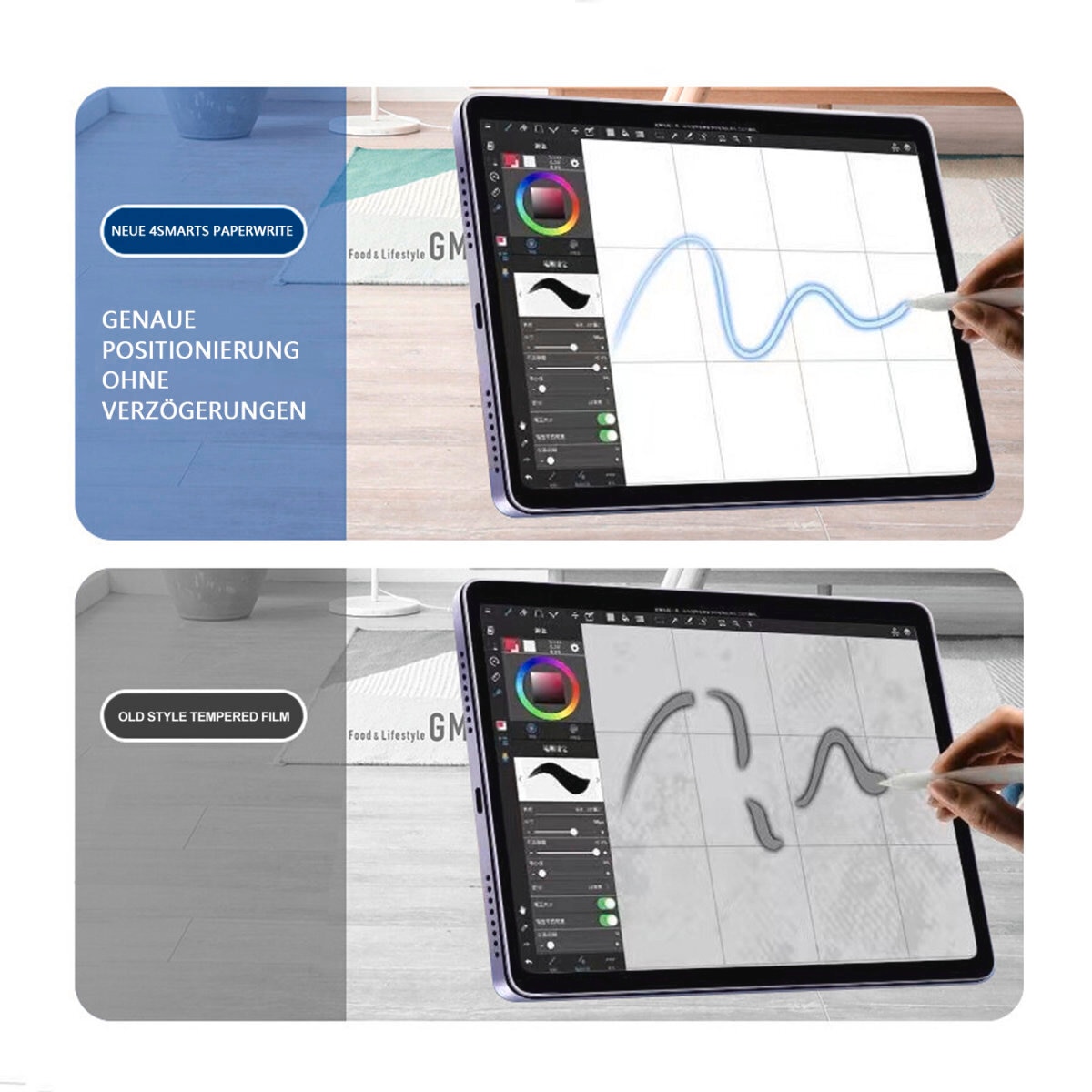 4smarts Displayschutzfolie »Paperwrite Screen Protector«, für Apple iPad Pro 11 (M4, 2024), Papierhaptik, Schutzfolie, Bildschirmschutz, kratz- & stossfest