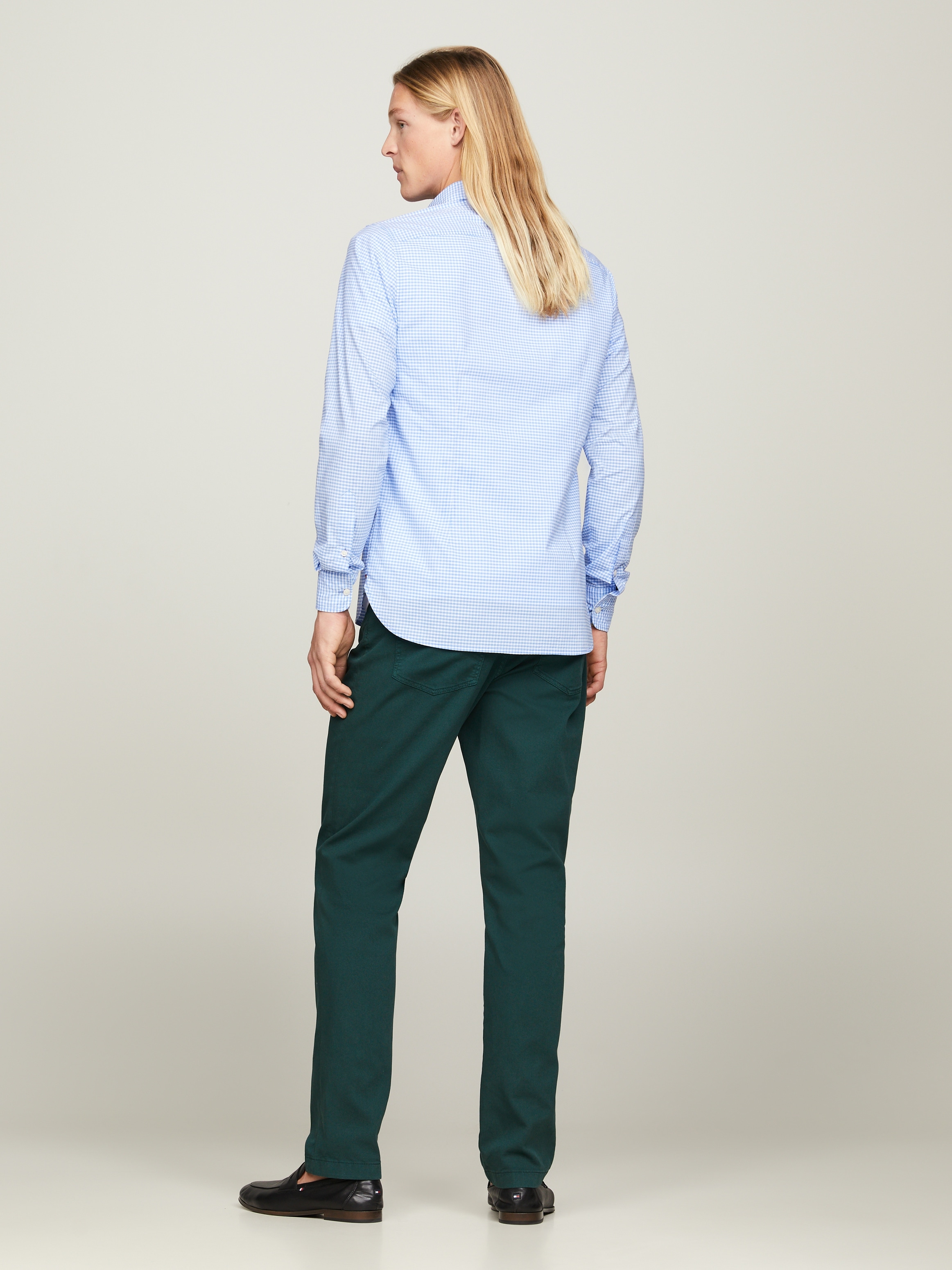 Tommy Hilfiger Karohemd »FLEX TEXTURED GINGHAM SF SHIRT«, mit kleiner Logostickerei