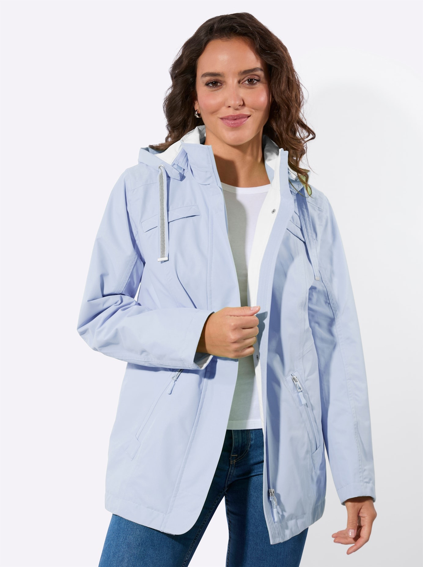 Casual Looks Langjacke mitKapuze
