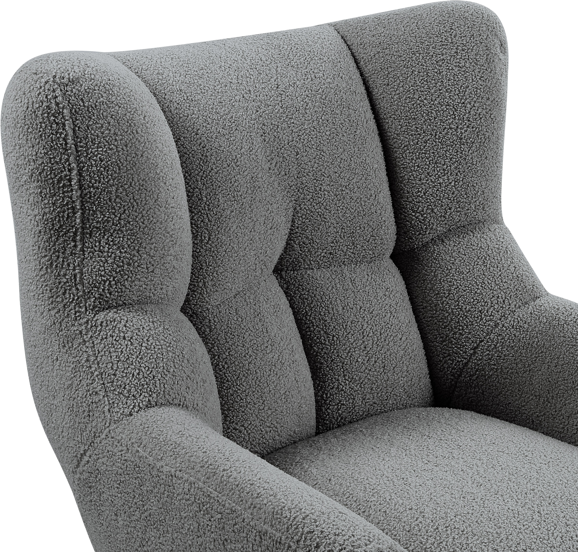 ATLANTIC home collection Sessel »Shawn«, mit Federkern, trendy Bezug mit Teddyoptik