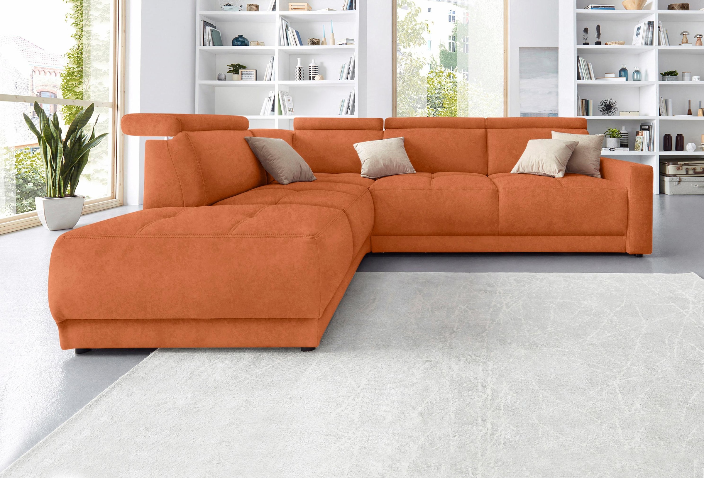 DOMO collection Ecksofa »Ava L-Form«, mit Ottomane, Federkern wahlweise mit Kopfteilverstellungen