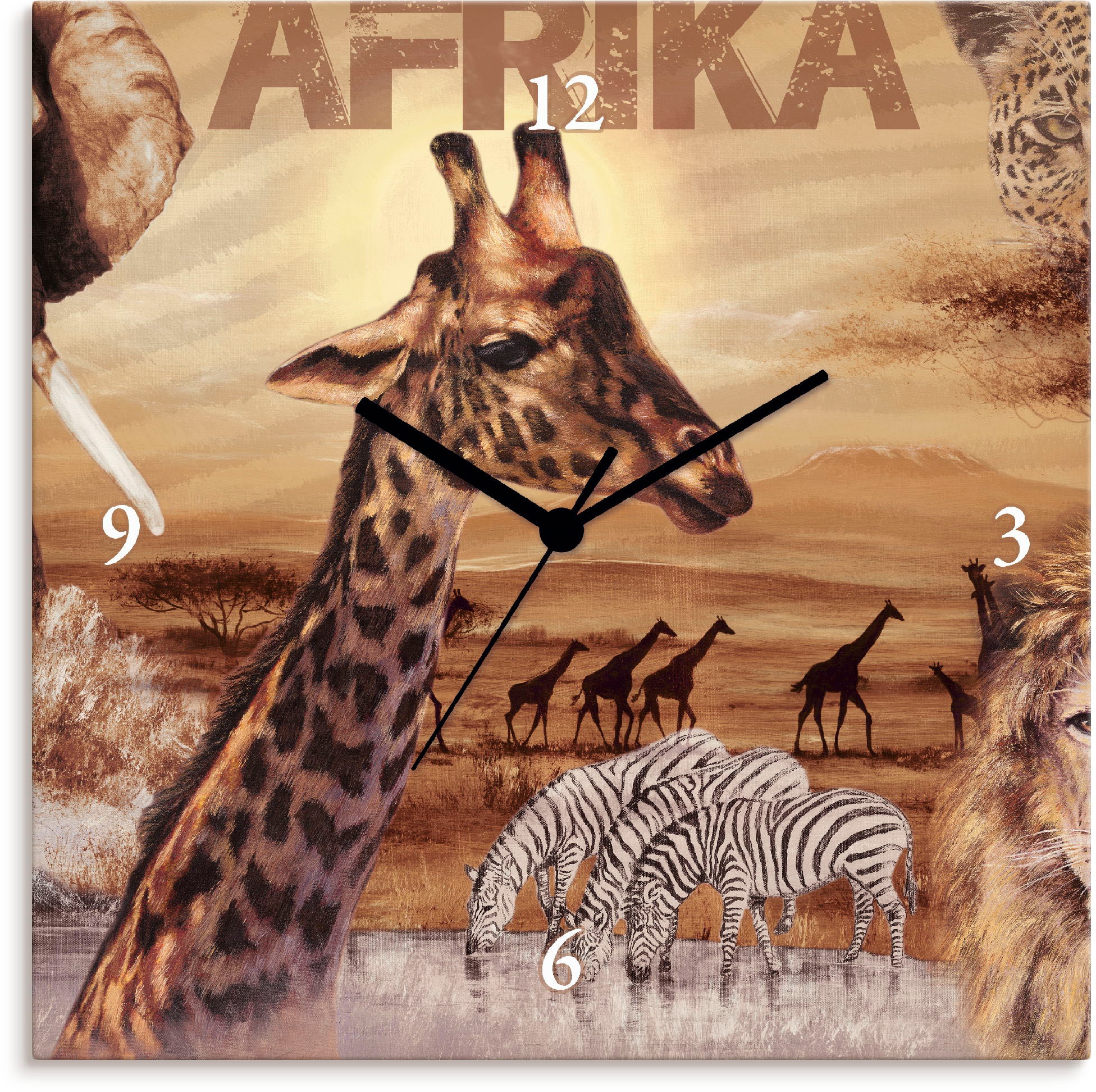 Artland Wanduhr »Afrika«, wahlweise mit Quarz- oder Funkuhrwerk, lautlos  ohne Tickgeräusche online shoppen | Jelmoli-Versand