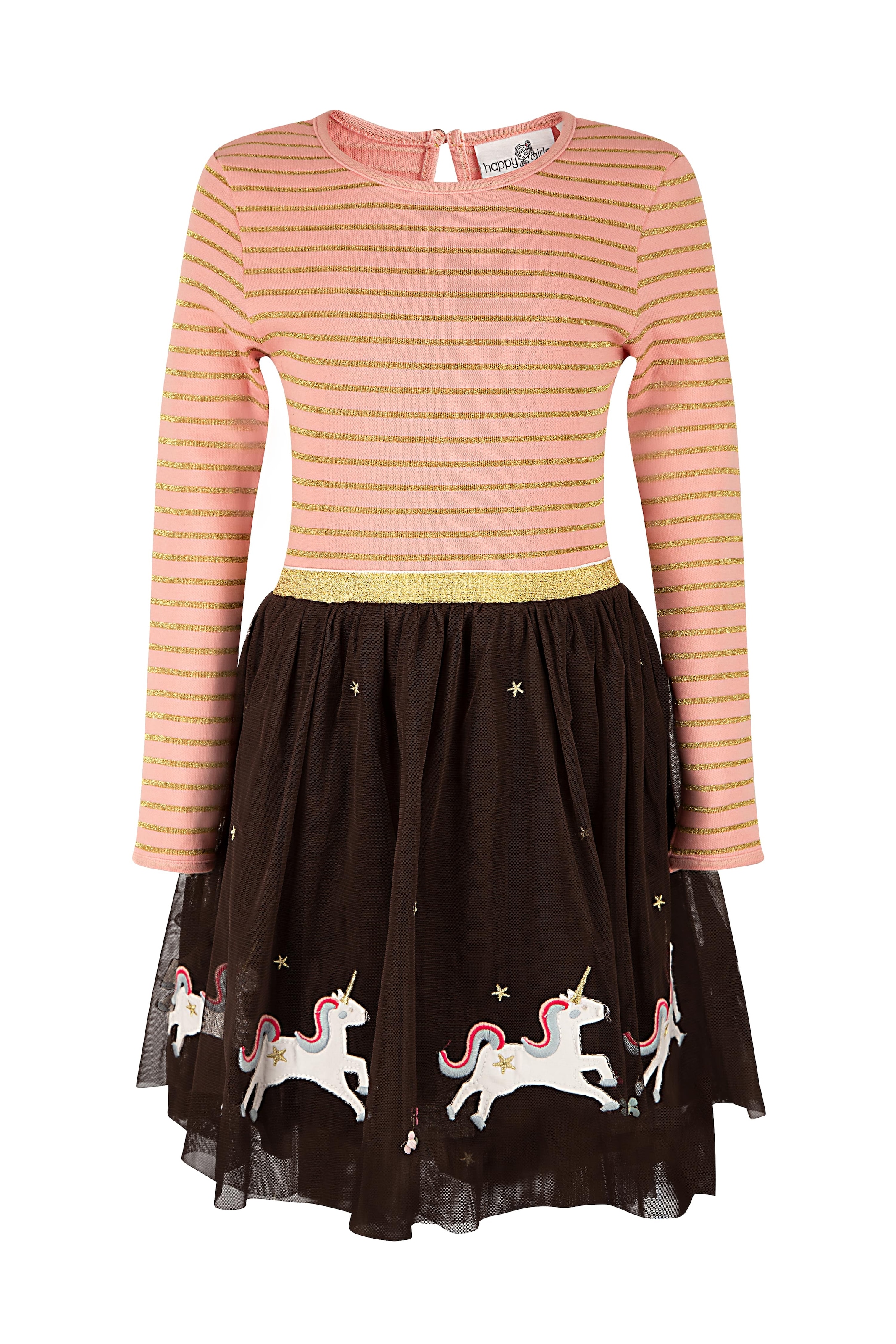 happy girls Midikleid, mit hochwertigen Einhorn-Applikationen am Saum
