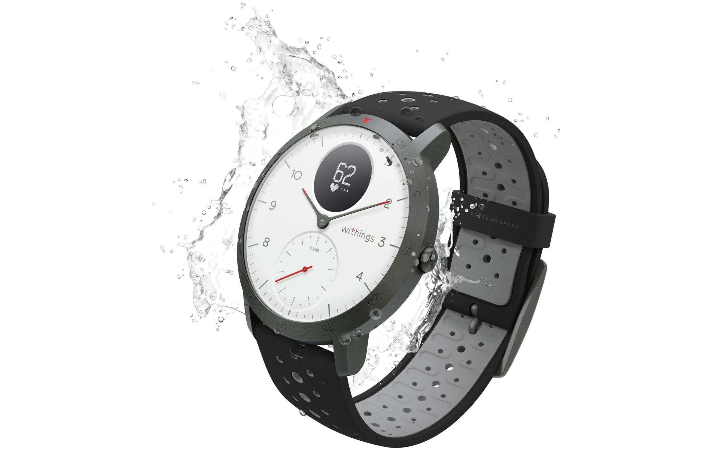 Withings Fitnessuhr »Sportuhr Steel HR Sport weiss, dunkelgrau«,)