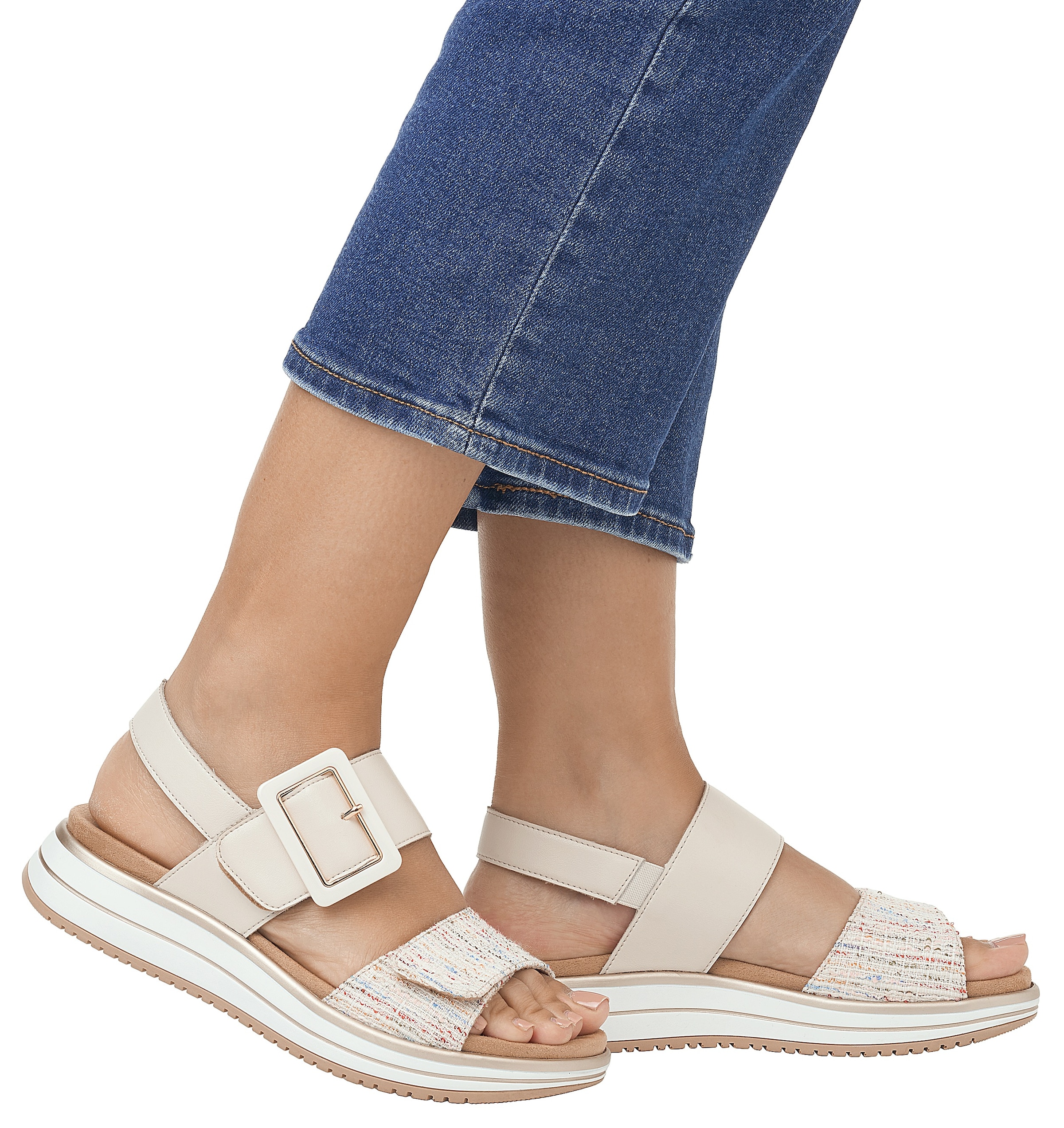 Remonte Keilsandalette »ELLE-Collection«, Sommerschuh, Sandale, Keilabsatz, mit praktischen Klettverschlüssen