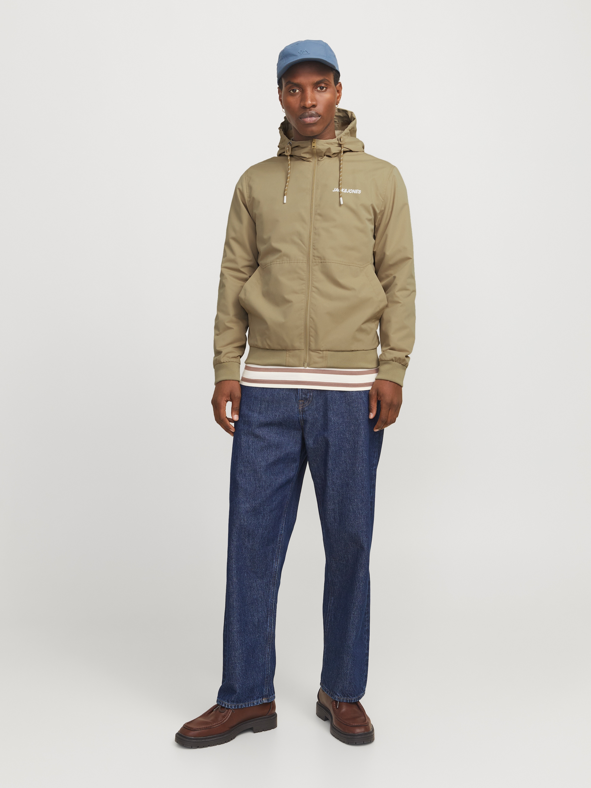 Jack & Jones Blouson »JJERUSH HOOD BOMBER NOOS«, mit Kapuze, mit Logo Schriftzug