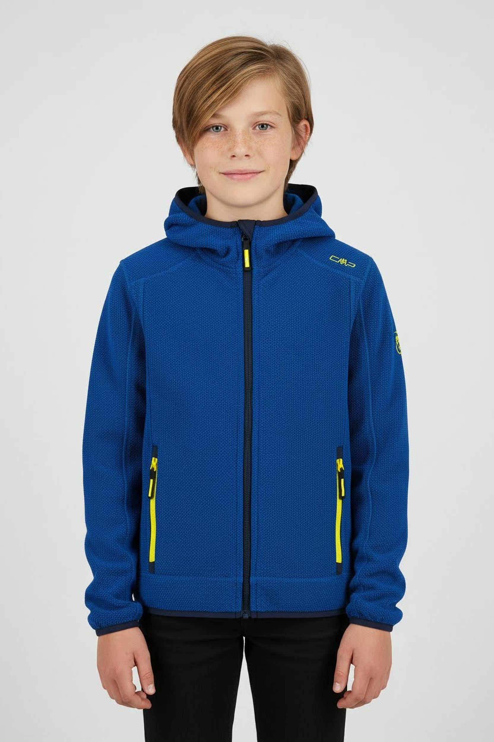 CMP Strickfleecejacke »KID JACKET FIX HOOD« 1 Stk. tlg. mit Kapuze sportlicher Stil, wärmendes und atmungsaktives Material