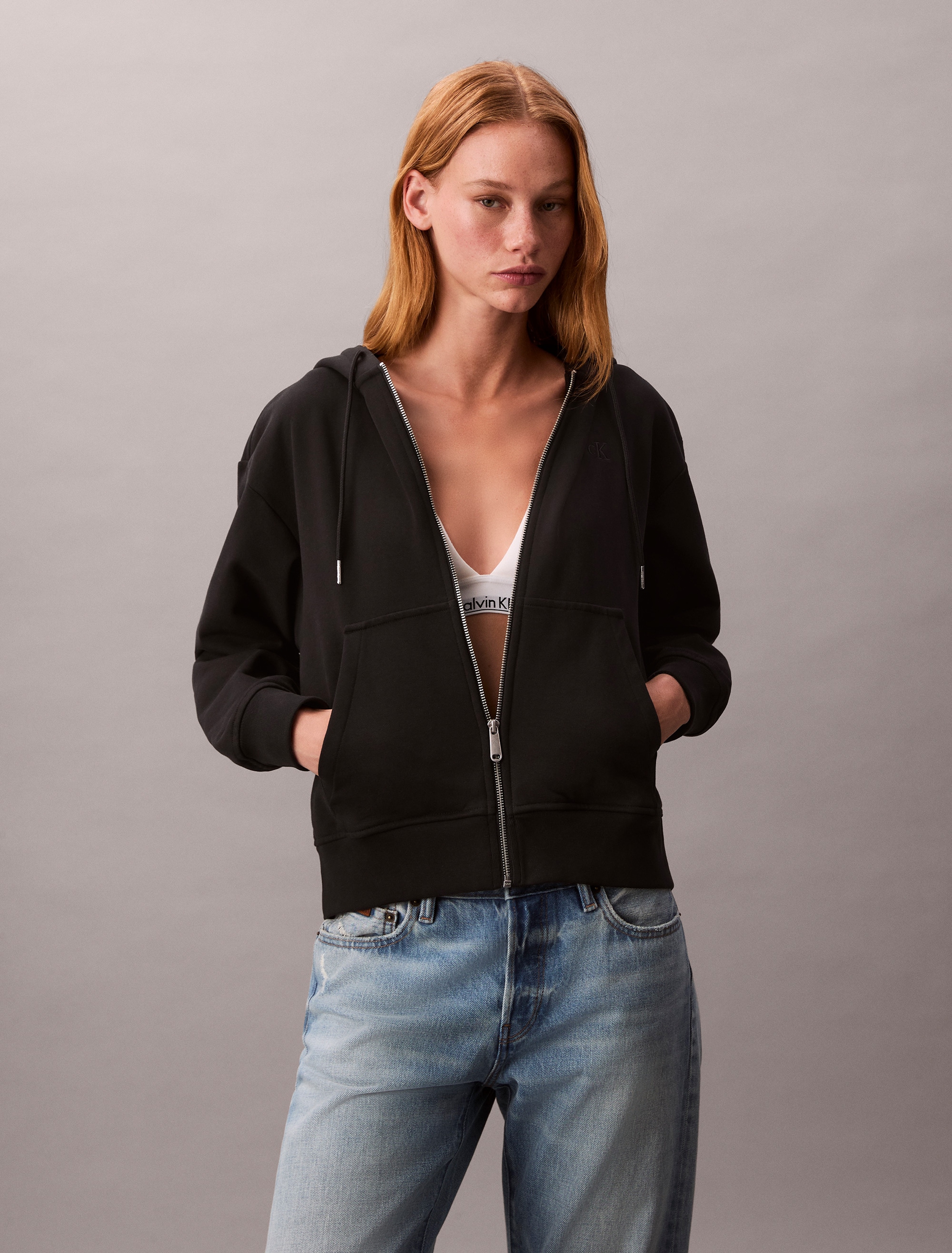 Calvin Klein Jeans Kapuzensweatshirt »ARCHIVE LOGO FRENCH TERRY FZ HOO«, Mit Rundhalsausschnitt, regular fit