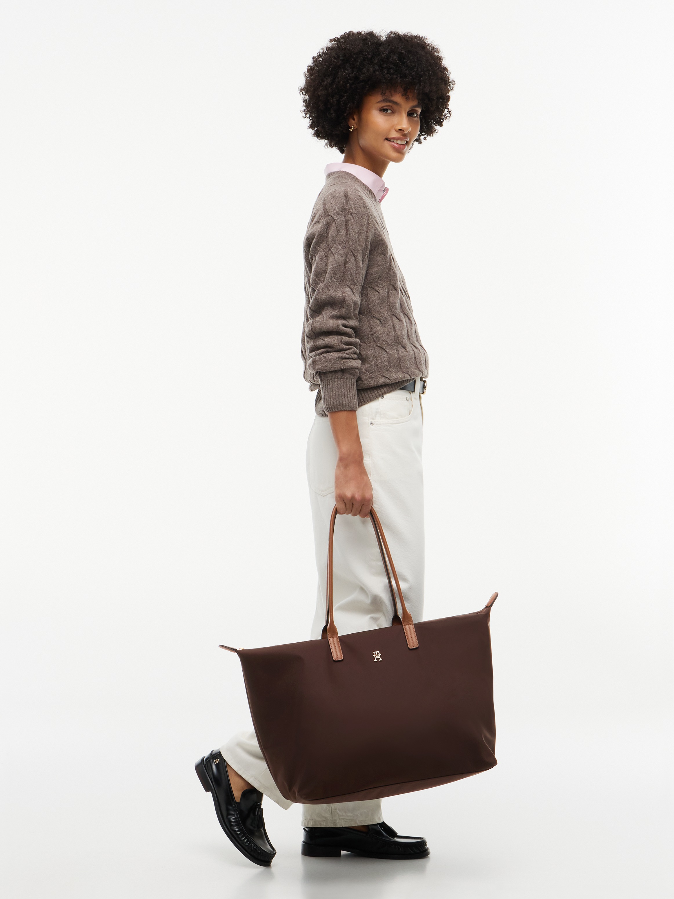 Tommy Hilfiger Handtasche Popette Maxi Tote AW0AW17996 Braun