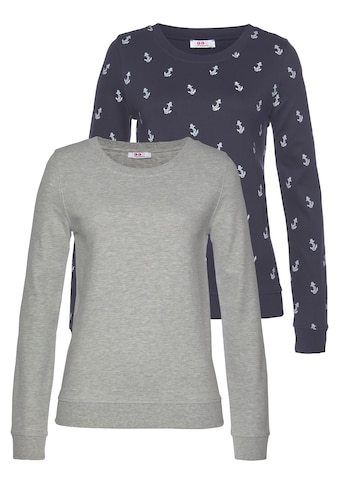 Flashlights Sweatshirt, (Packung, 2er-Pack), mit trendigem Print und Unifarben kaufen