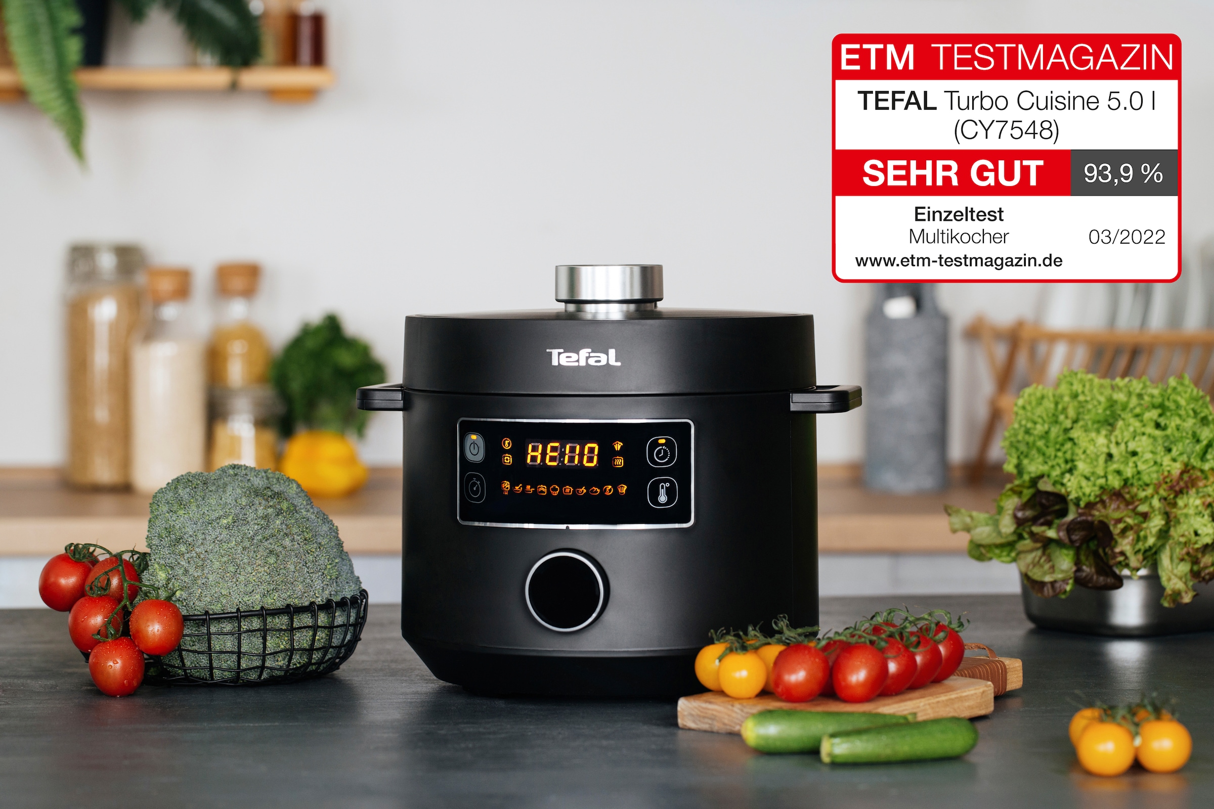 Tefal Multikocher »CY7548 Turbo Cuisine«, elektrischer Schnellkochtopf, 10 automatische Programme, vielseitig
