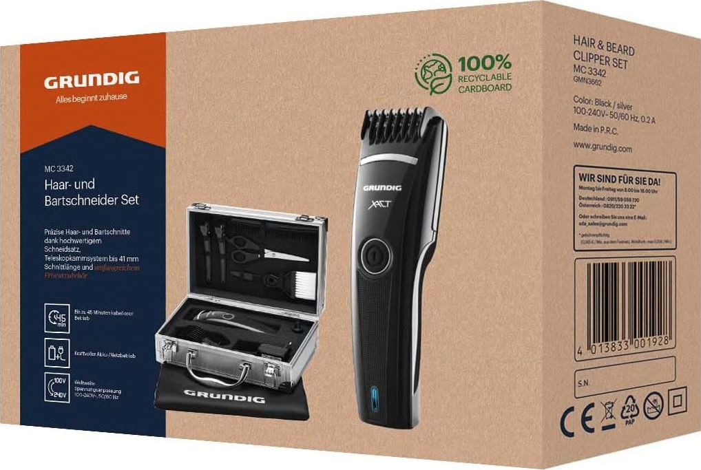 ❤ Grundig Haar- und Bartschneider »MC 3342«, 2 Aufsätze, Schneidsatz  hygienisch abwaschbar kaufen im Jelmoli-Online Shop