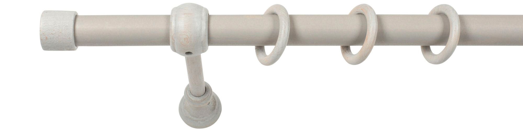 SN DECO GROUP Gardinenstange »Cafiro«, 1 läufig-läufig, Fixmass, 28 mm, Holz, verschiedene Längen und Farben, Komplettset