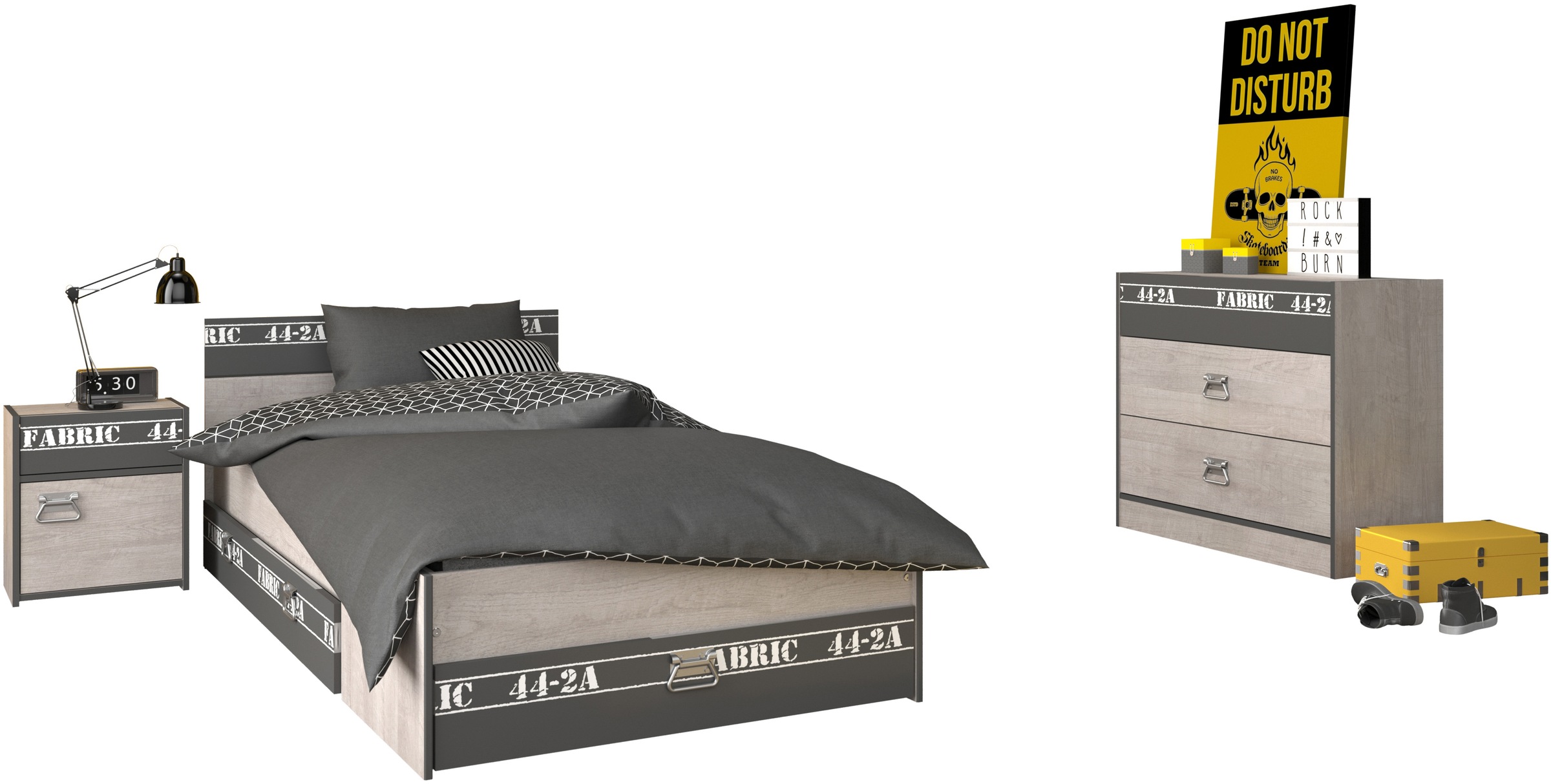 Parisot Jugendzimmer-Set "Parisot Fabric 14" Set, 4-teilig, 4 tlg.