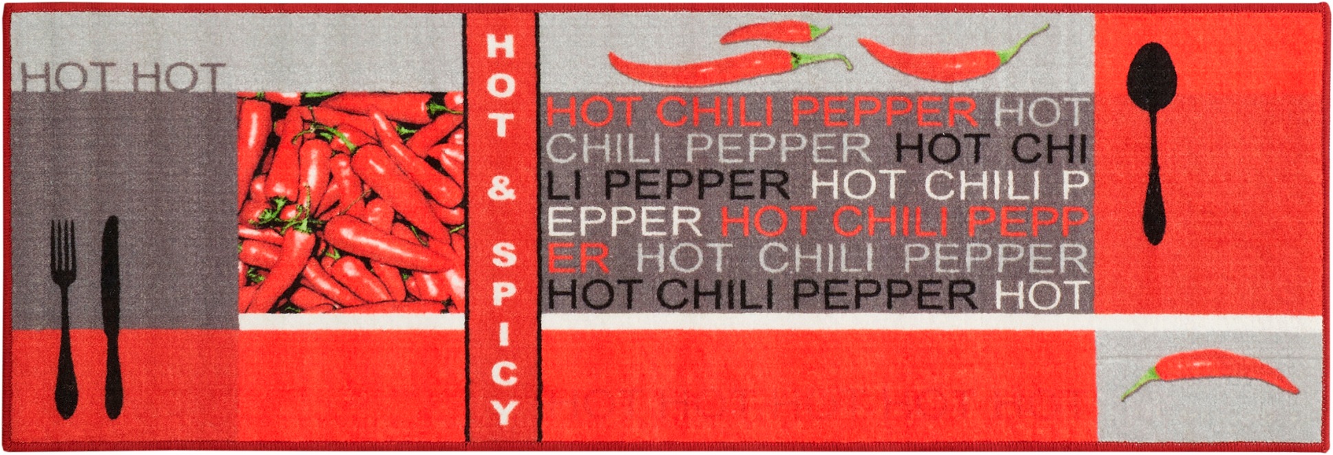 Andiamo Küchenläufer "Hot Pepper" rechteckig 5 mm Höhe Motiv Peperoni/Chili, Küche, waschbar, Kundenliebling