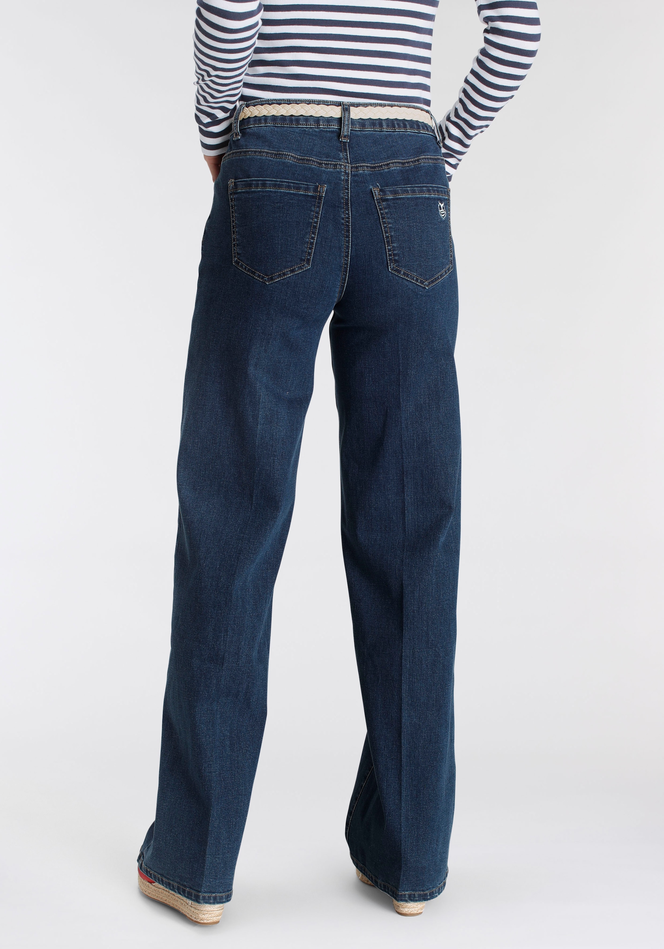 DELMAO Weite Jeans, (Set, 2 mit Jelmoli-Versand ---NEUE Flechtgürtel modischem Schweiz kaufen Gürtel), mit tlg., online bei MARKE