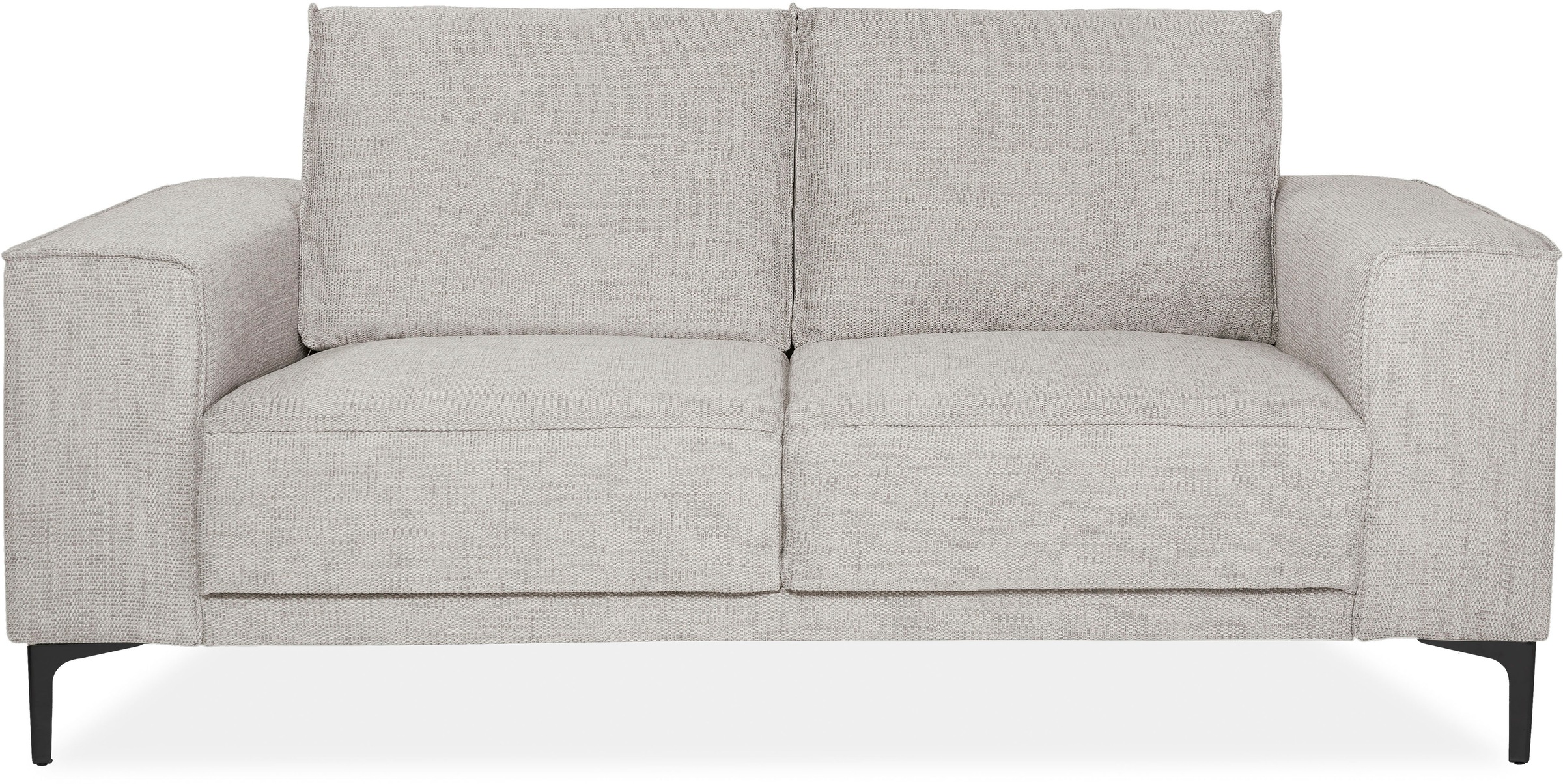 Places of Style 2-Sitzer »Kompaktsofa Oland, Struktur, Flachgewebe, Luxus-Microfaser, Boucle«, 164 cm, Wellenunterfederung, Skandi-Design, Metallfüsse