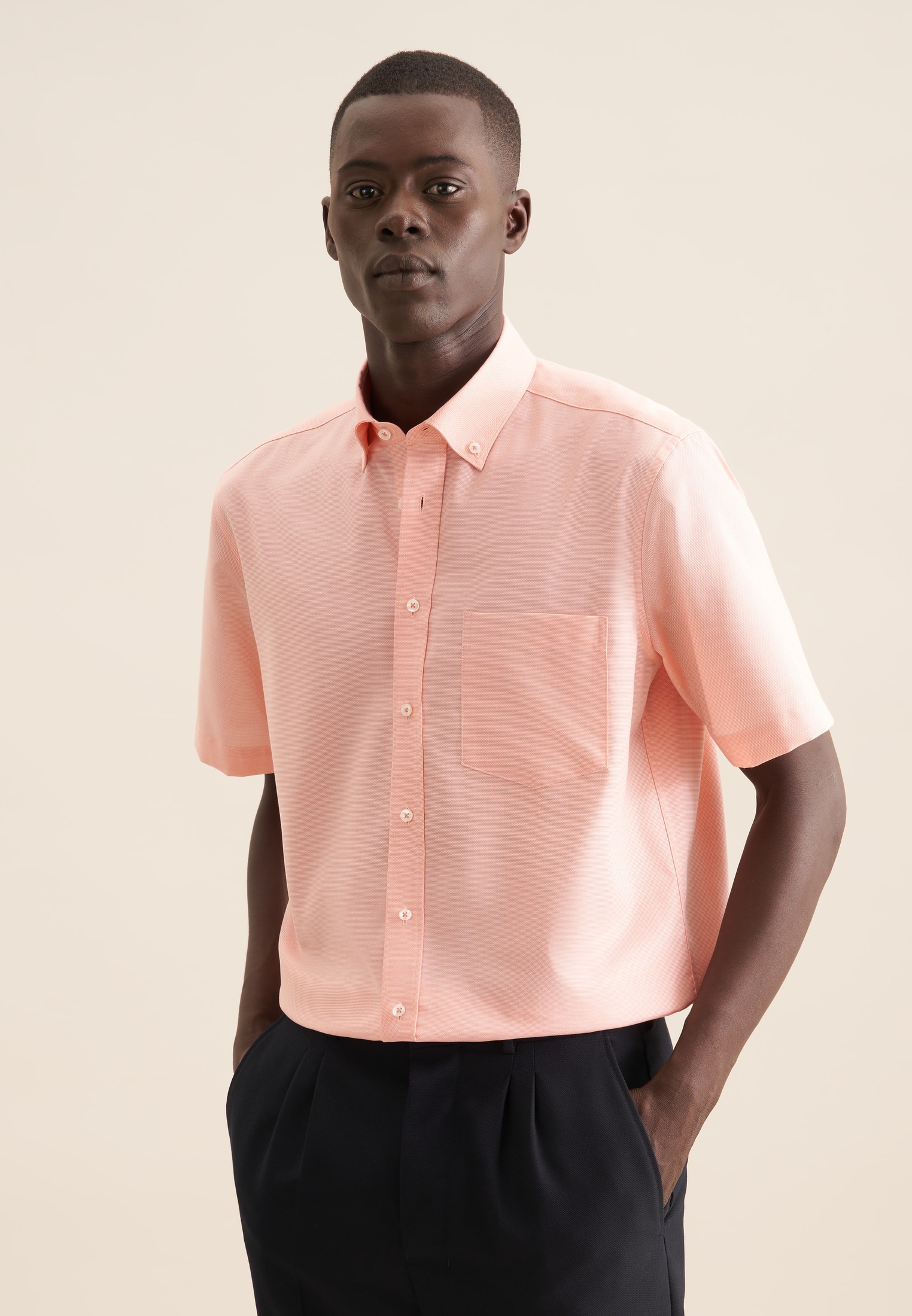 seidensticker Businesshemd »Regular« Regular 1/2 Button-Down-Kragen Struktur