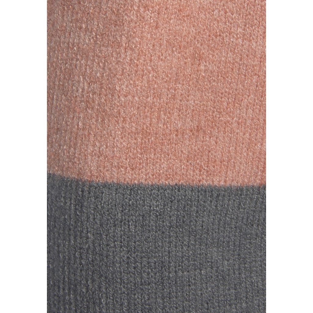 Vivance Cardigan, mit Colorblock-Optik und Taschen, lange Strickjacke