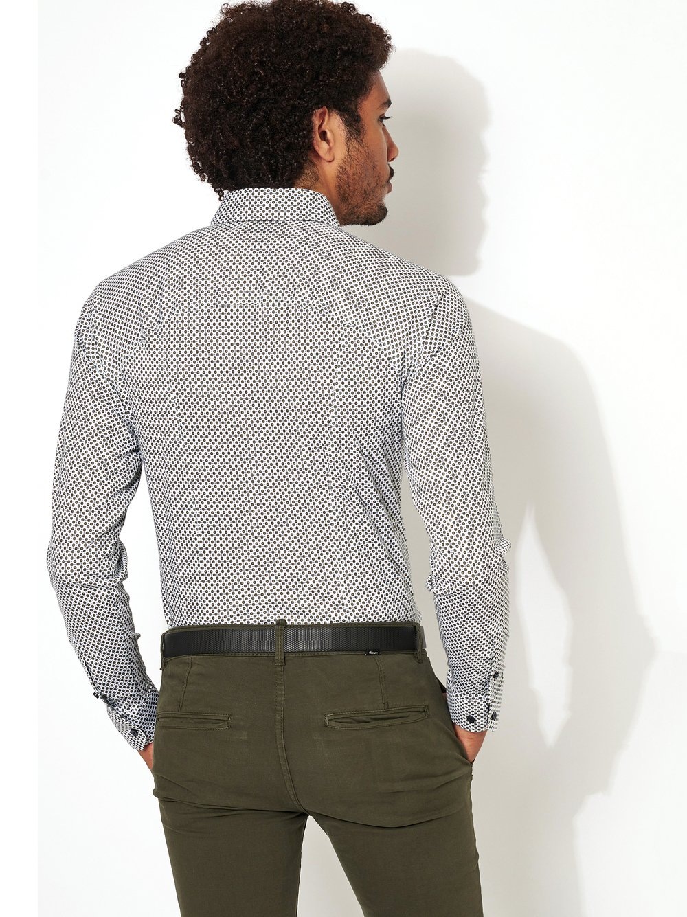 Desoto Chemise Kent Imprimé Graphique Taupe taille L