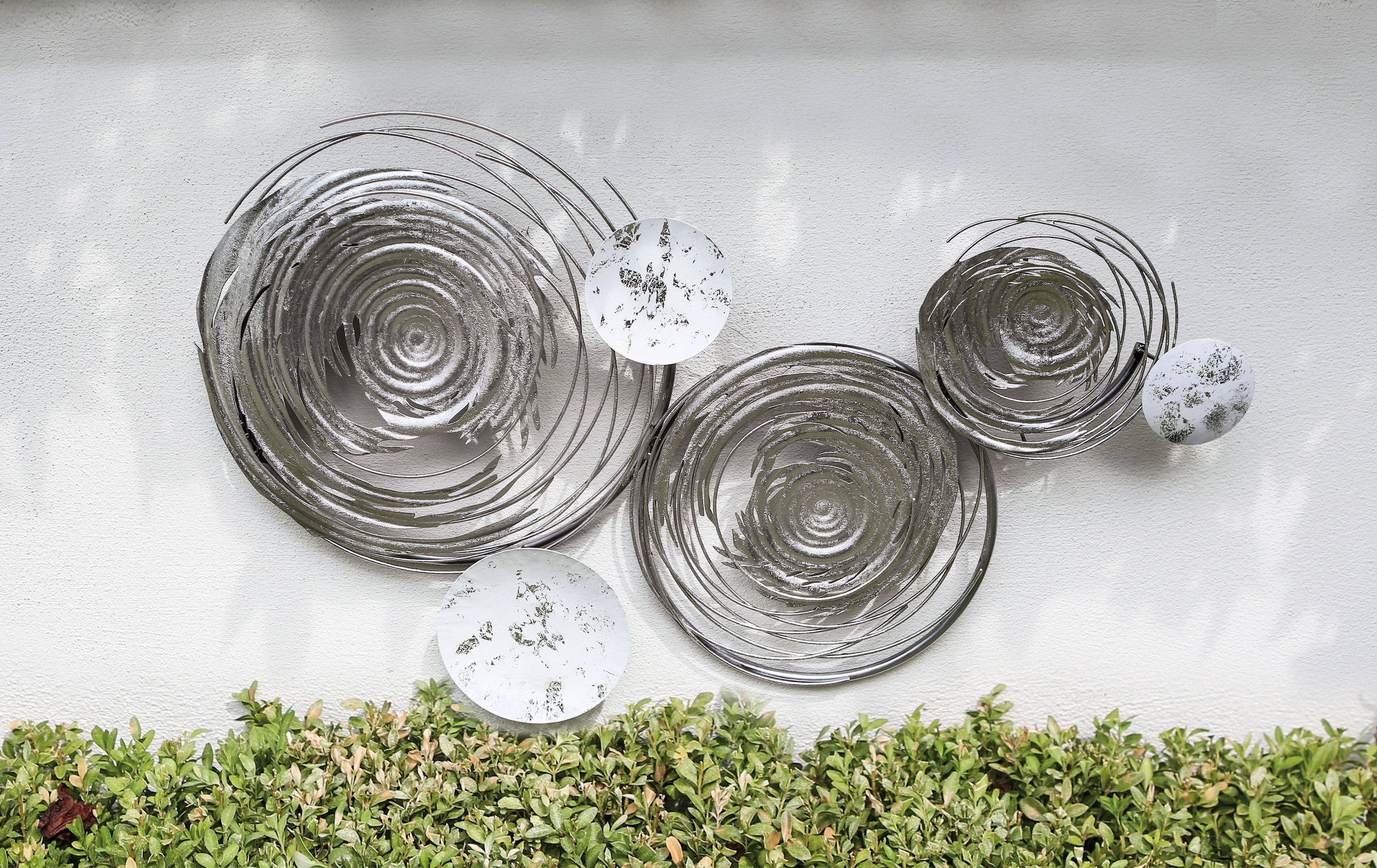 GILDE Wanddekoobjekt »Wandrelief Circles, weiss/silber«, aus Metall,  dekorativ im Esszimmer & Wohnzimmer online bestellen | Jelmoli-Versand