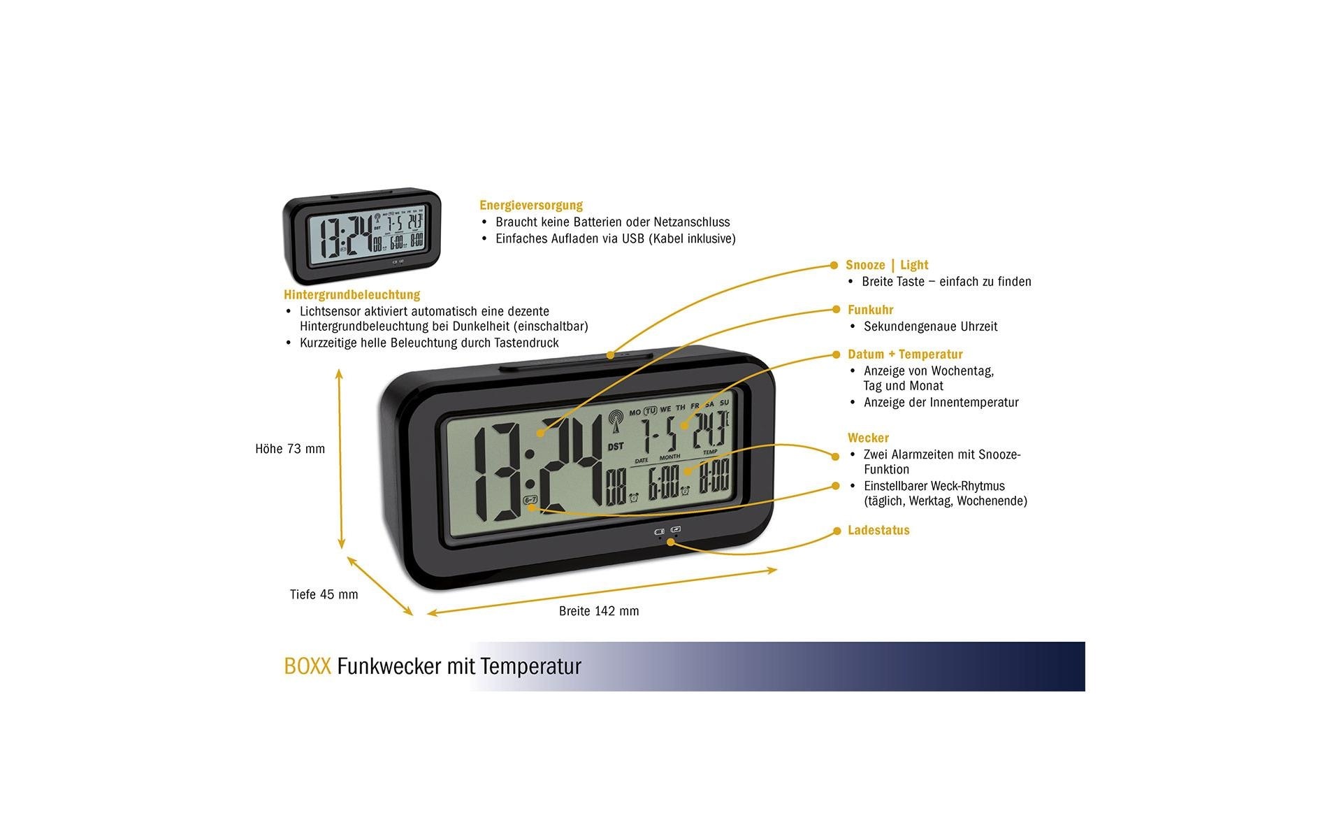 TFA Dostmann Wecker »Boxx«