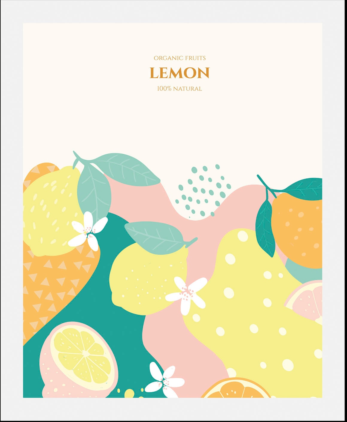 queence Bild »Lemon«, Obst-Obst Bilder-Schriftzug-Figuren-Abstrakt, (1 St.), gerahmt