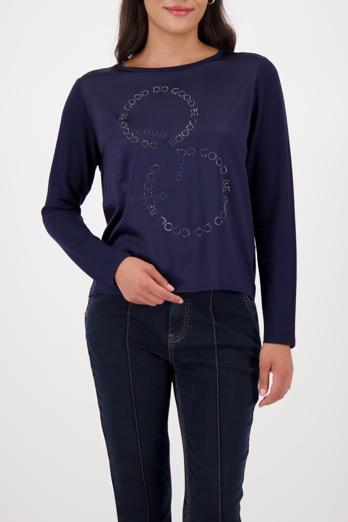Monari Schlupfbluse »Schluse Basic Schmuck« mit Folienglanzdruck