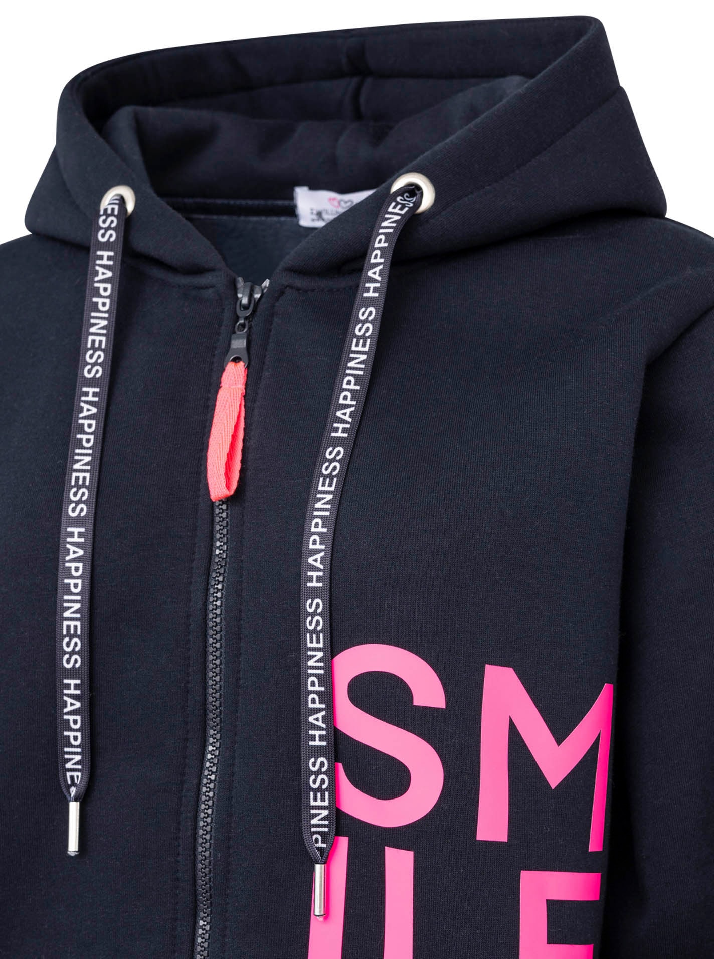 Zwillingsherz Kapuzensweatjacke »"Alissa"«, mit SMILE, gesticktem Herz am Arm und Reissverschluss