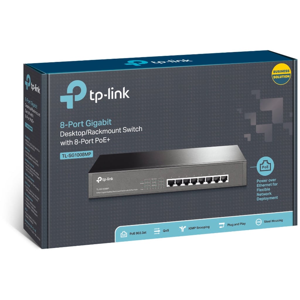 TP-Link Netzwerk-Switch »TL-SG1008MP 8-Port Gigabit PoE+ Switch«, (1 St.)