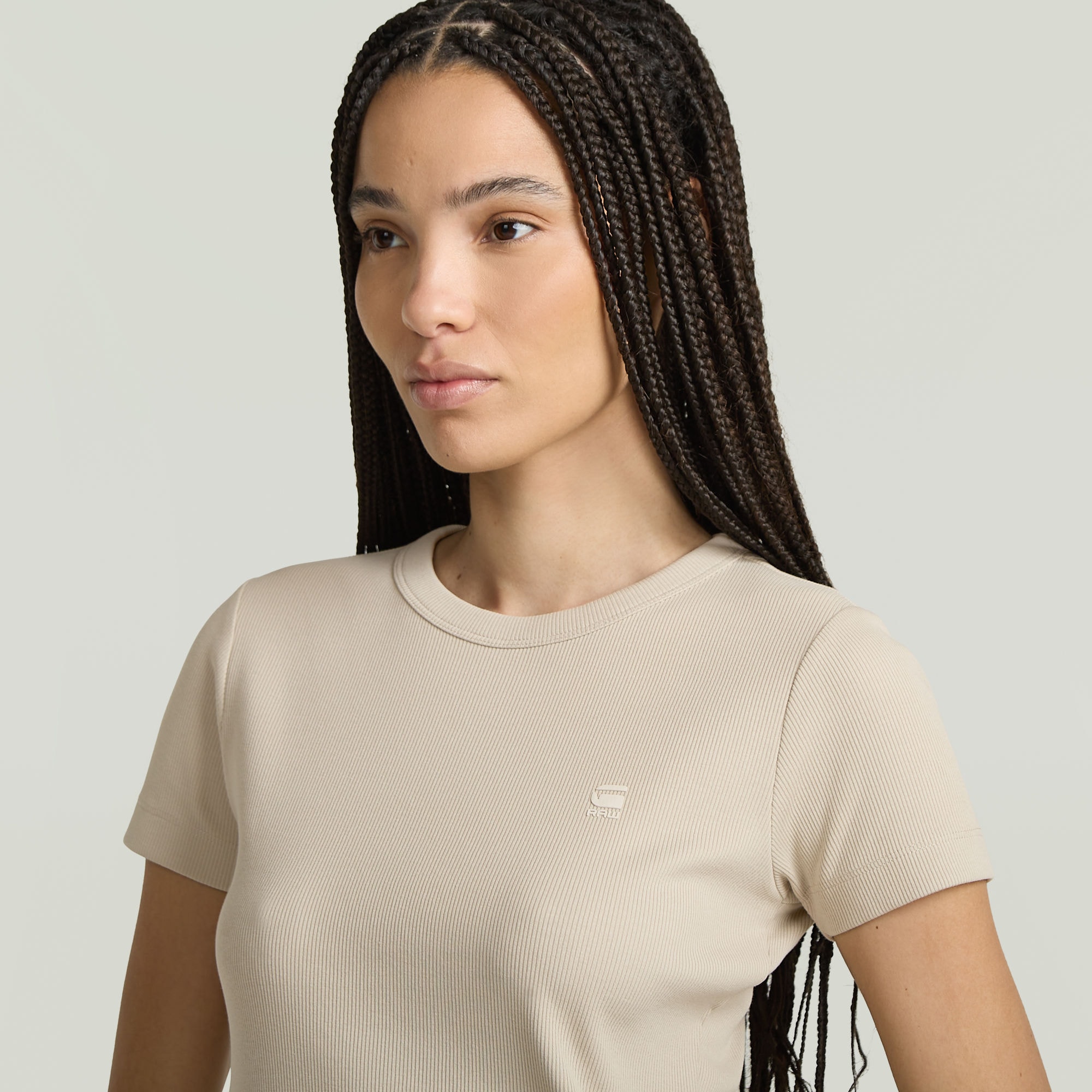 G-STAR T-Shirt »Rib Cap Sleeve« aus Rippjersey, Slim Fit