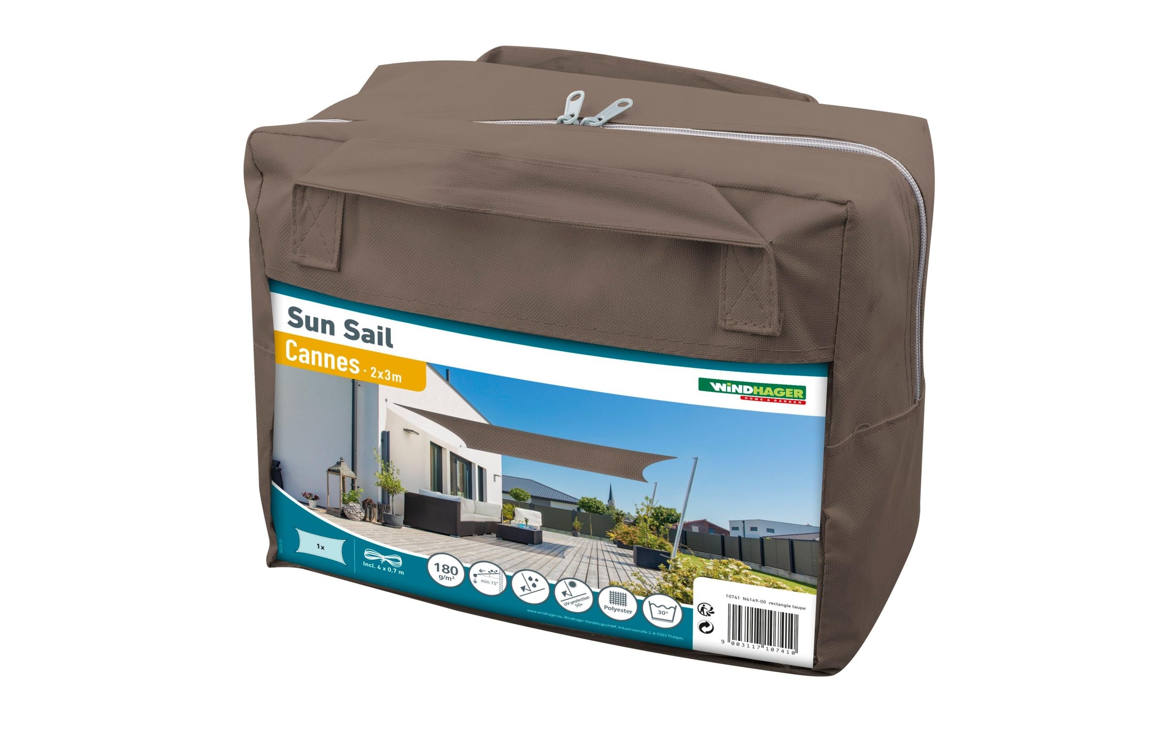 Windhager Sonnensegel »Rechteck 2x3m, taupe«